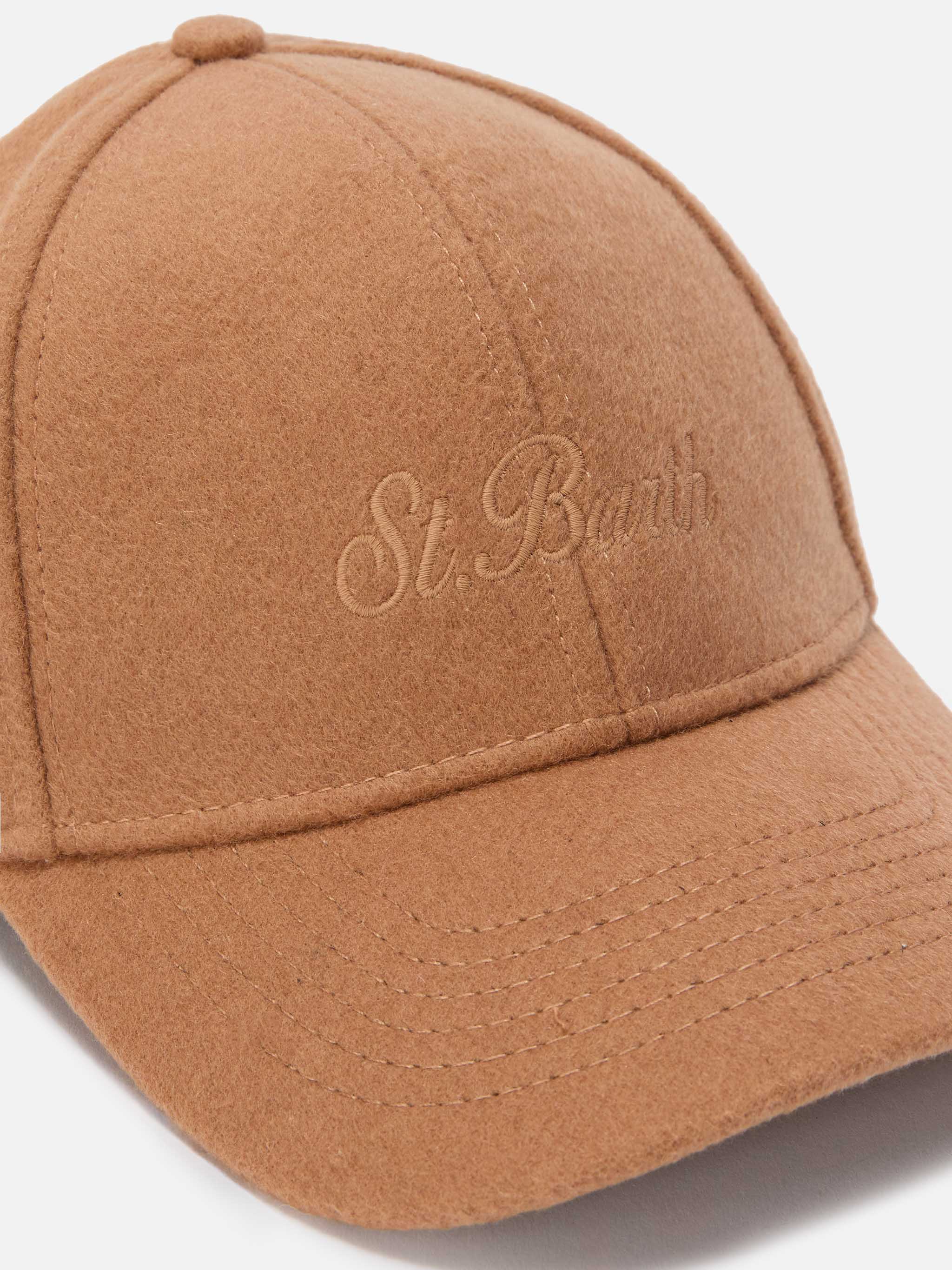 Baseball Cap Felt Camel Wool Blend Brown Hat