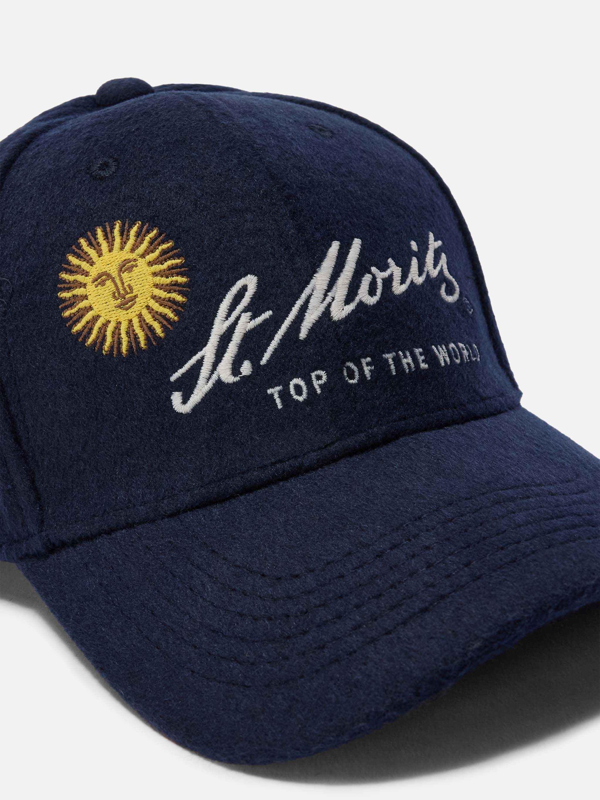 Baseball Cap Wool Blend With St. Moritz Embroidery | Top Of The World Special Edition Blue Hat