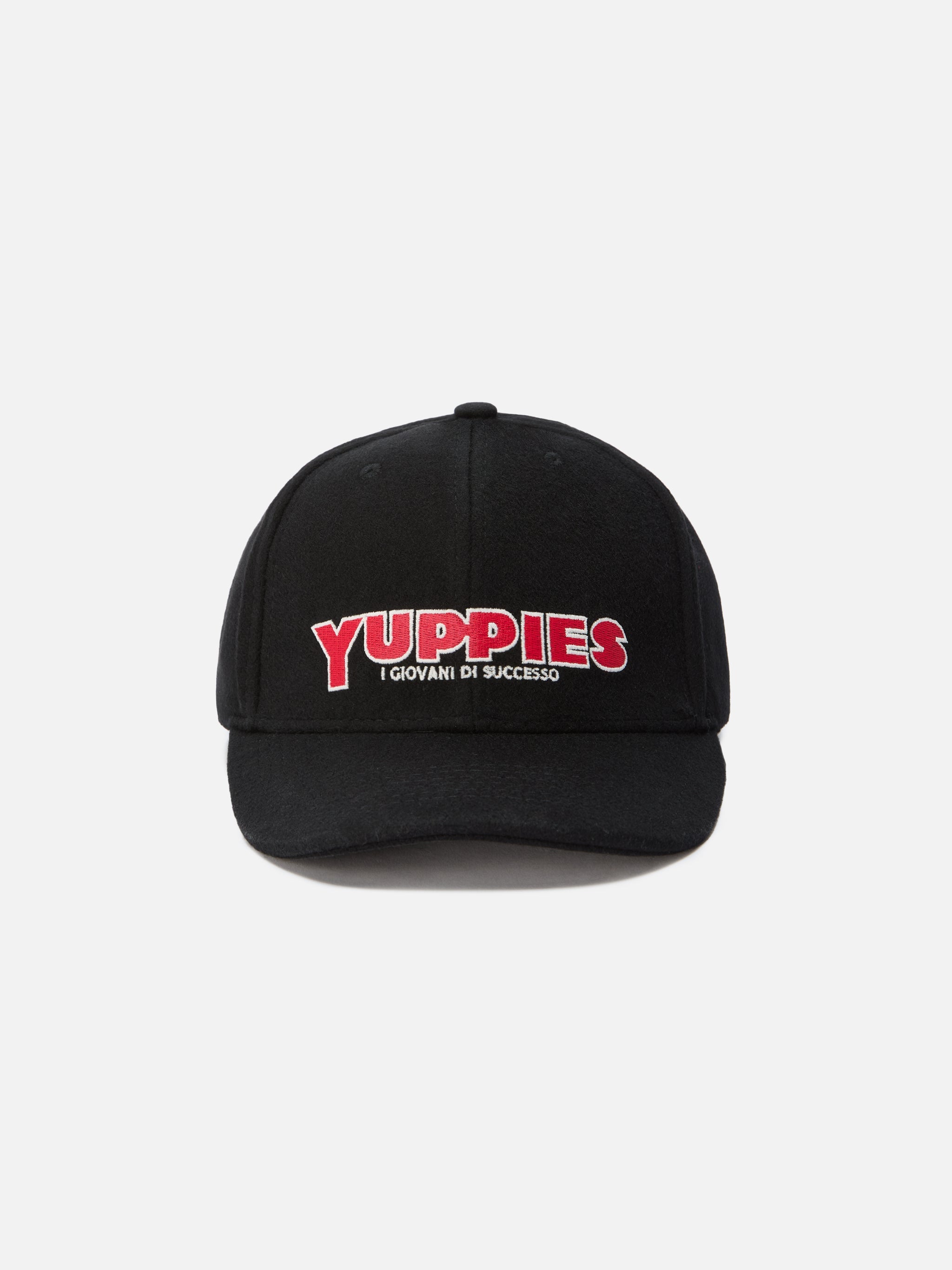 Baseball Cap Wool Blend With Yuppies Embroidery | Special Edition Black Hat