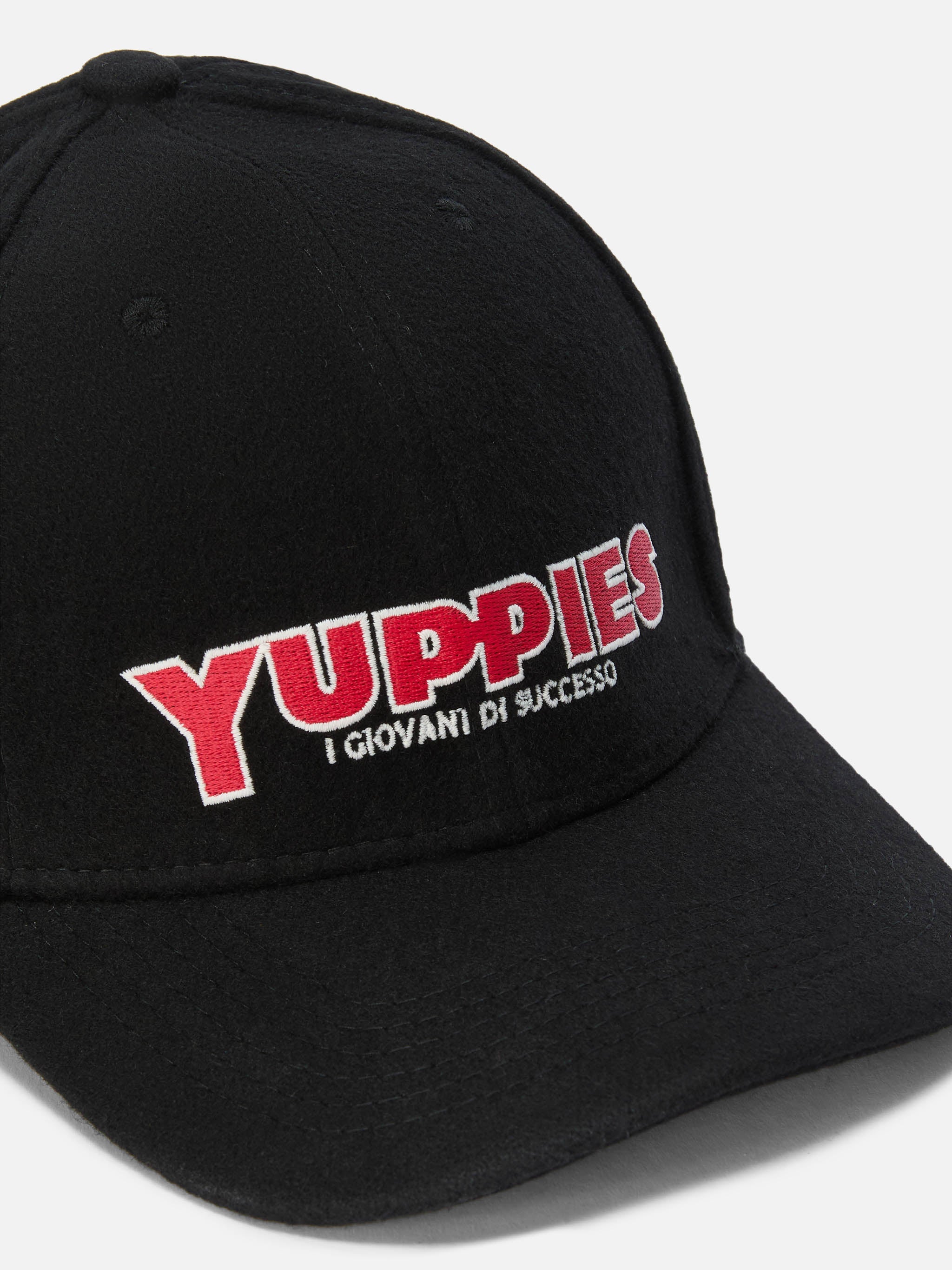 Baseball Cap Wool Blend With Yuppies Embroidery | Special Edition Black Hat