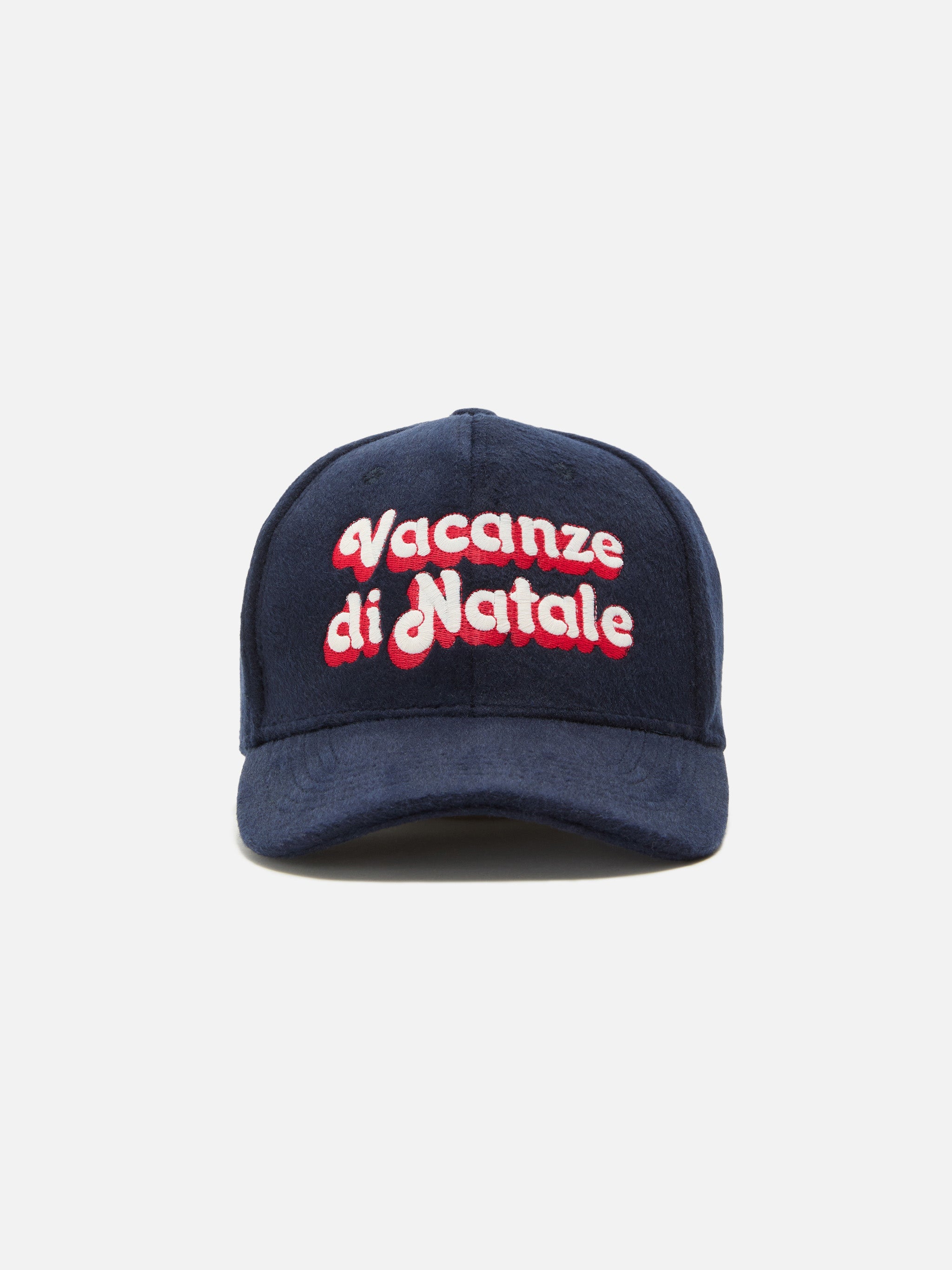 Baseball Cap Wool Blend With Christmas Vacation Embroidery | Vacanze Di Natale Special Edition Blue Hat