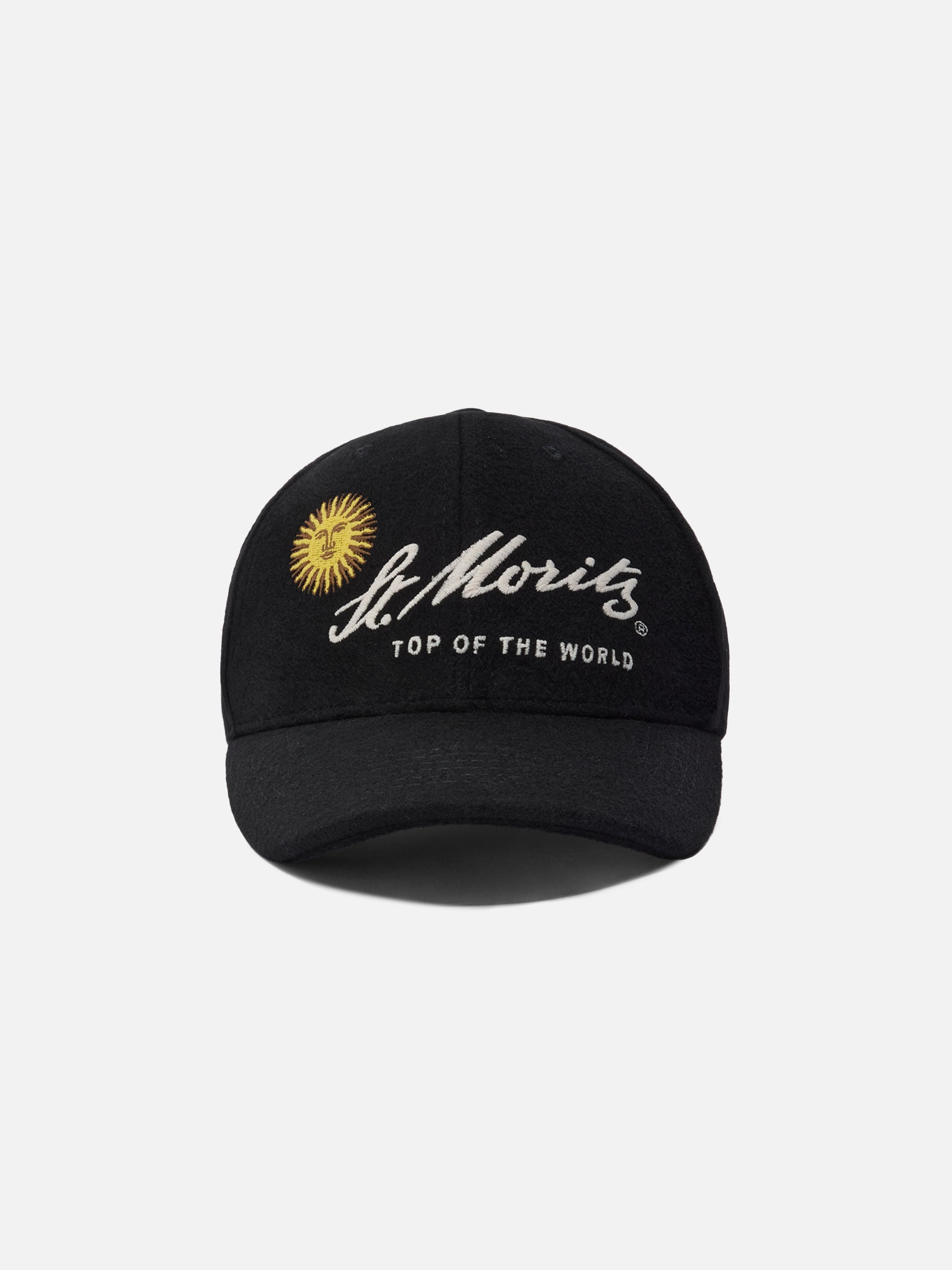 Baseball Cap Wool Blend With St. Moritz Embroidery | Top Of The World Special Edition Black Hat