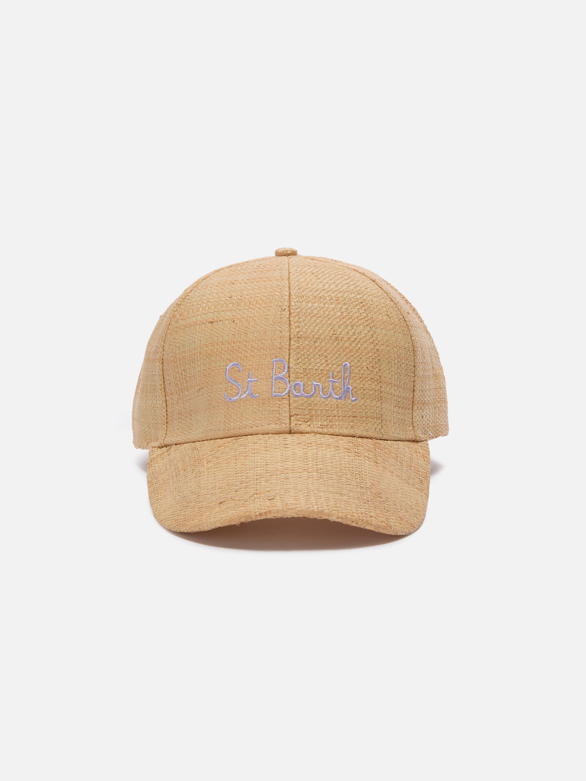 Baseball Beige Raffia Cap With St. Barth Embroidery __single__ Hat