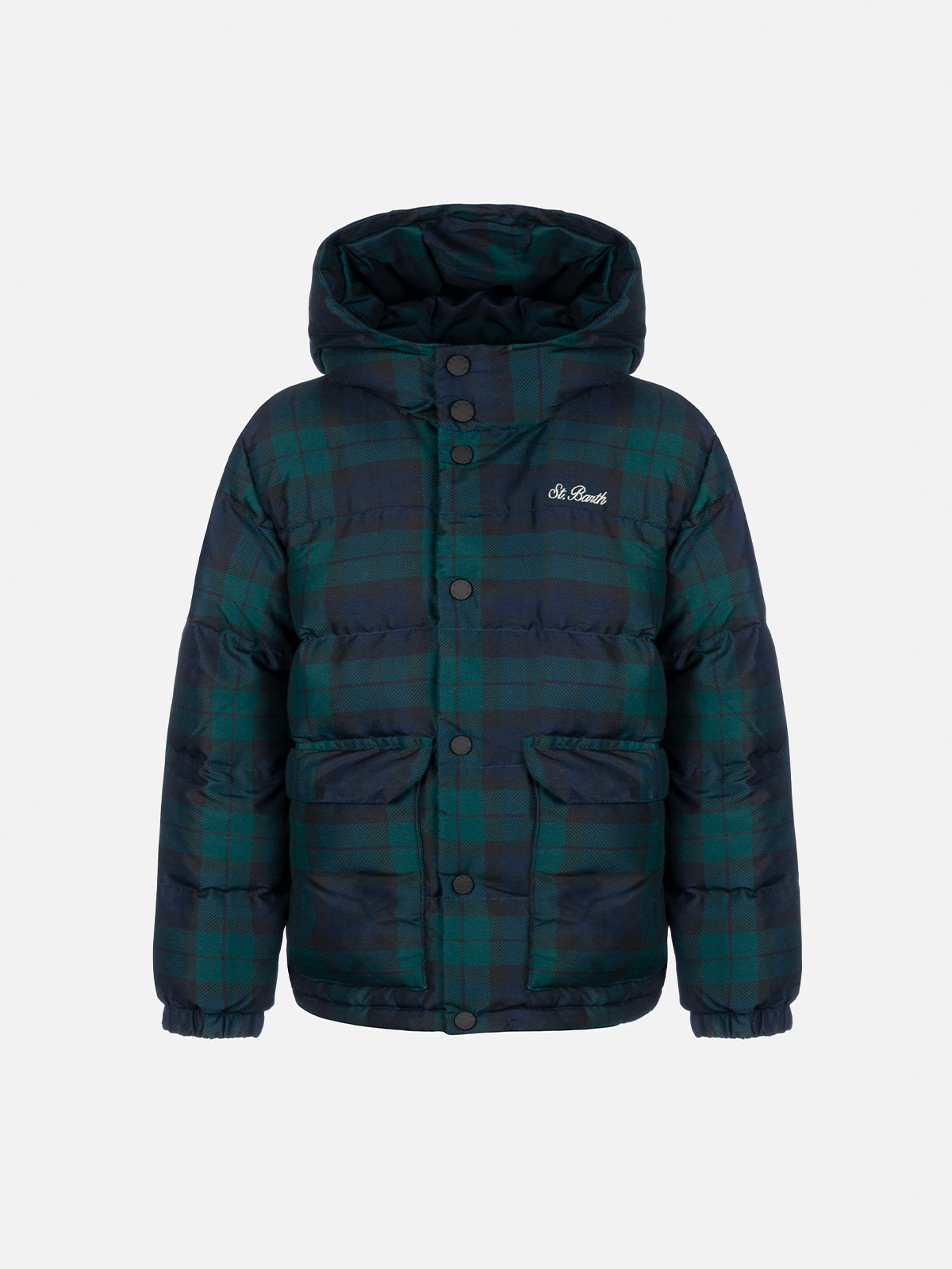 Boy Hooded Down Padded Jacket Baxter Jr. With Snoopy Print | Peanuts Special Edition Blue