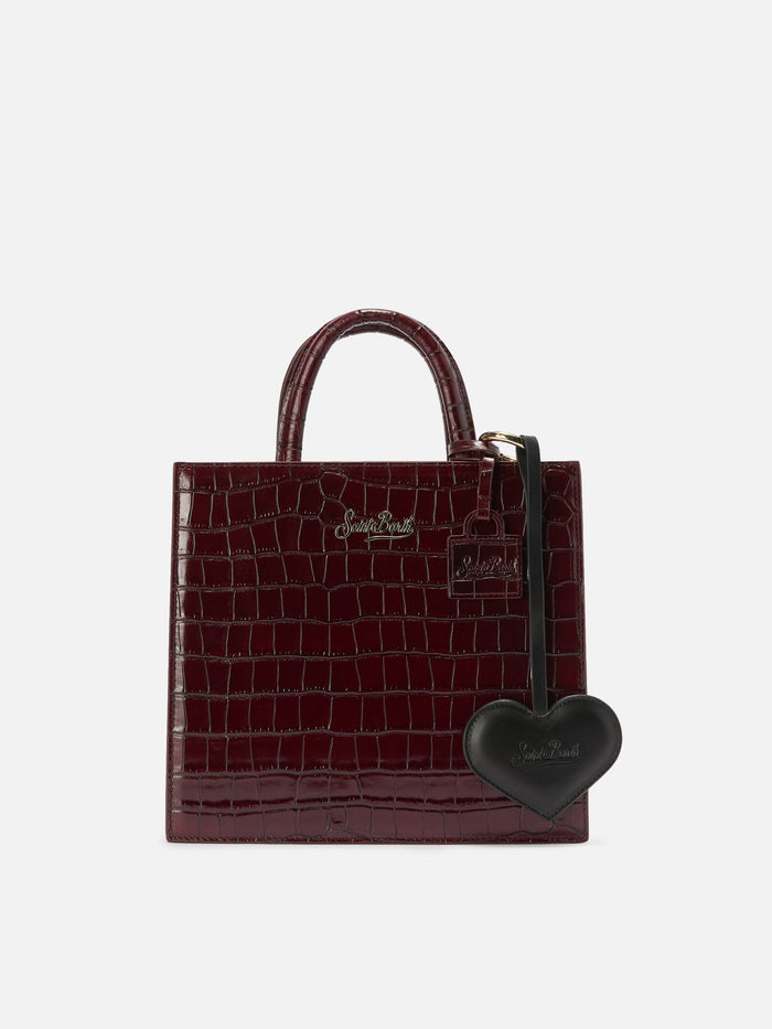 Heart Bag Charm Black Leather Small Accessories