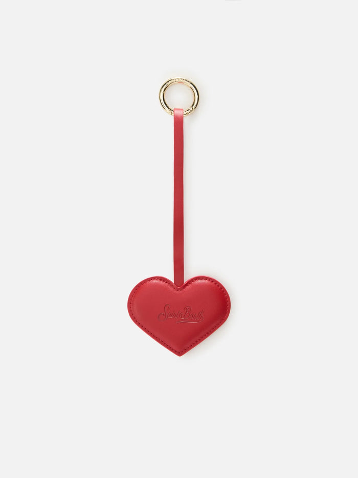 Heart Bag Charm Red Leather Small Accessories