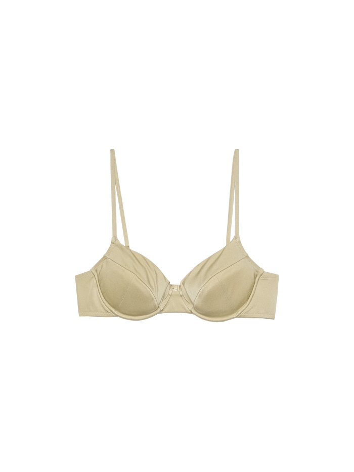 Bea Underwired Shimmer Gold Bralette Yellow Top