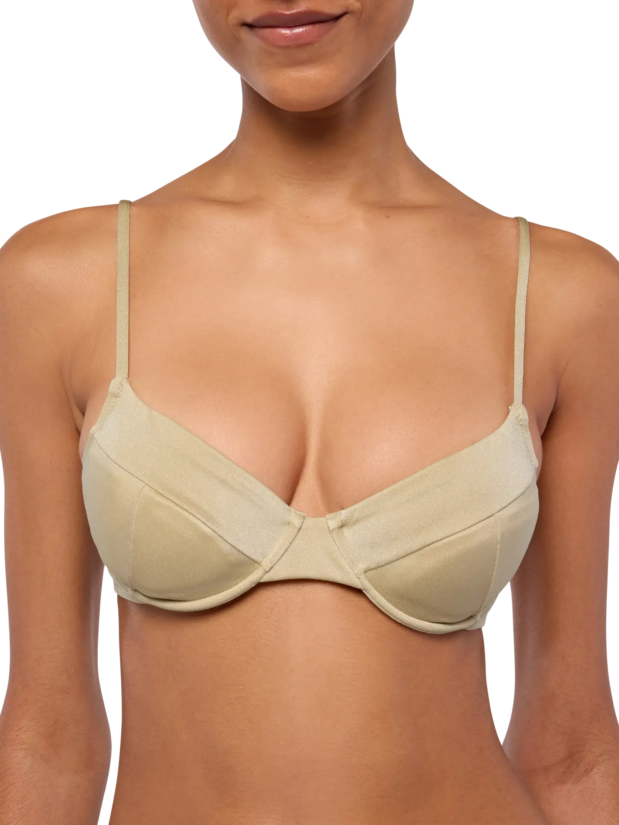 Bea Underwired Shimmer Gold Bralette Yellow Top