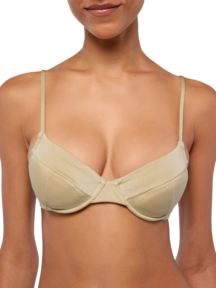 Bea Underwired Shimmer Gold Bralette Yellow Top