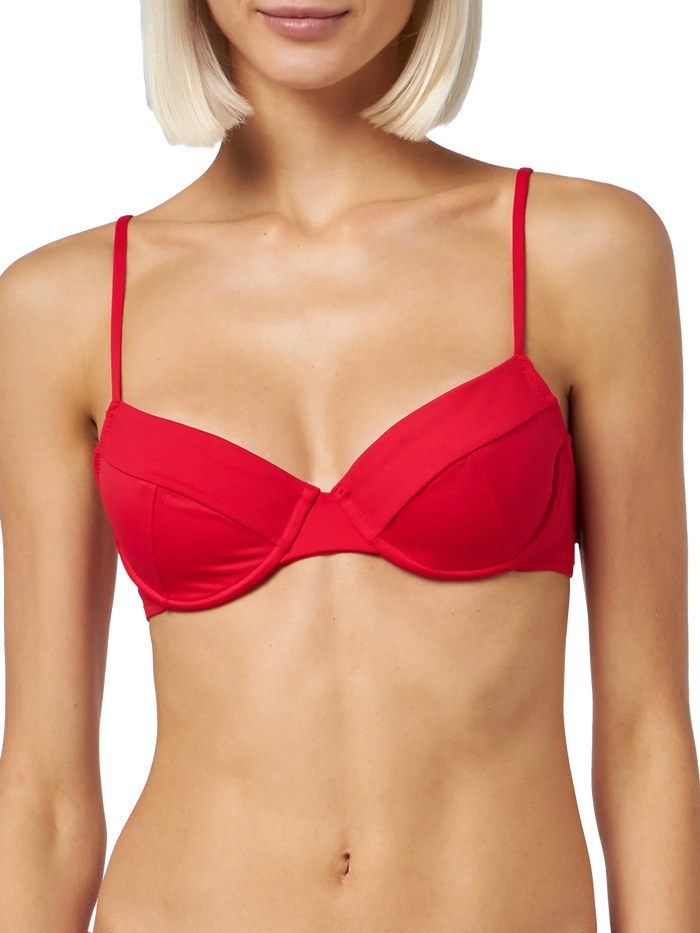 Red Bea Bralette Underwired Bikini Top