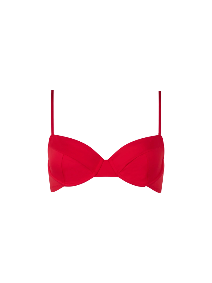 Red Bea Bralette Underwired Bikini Top