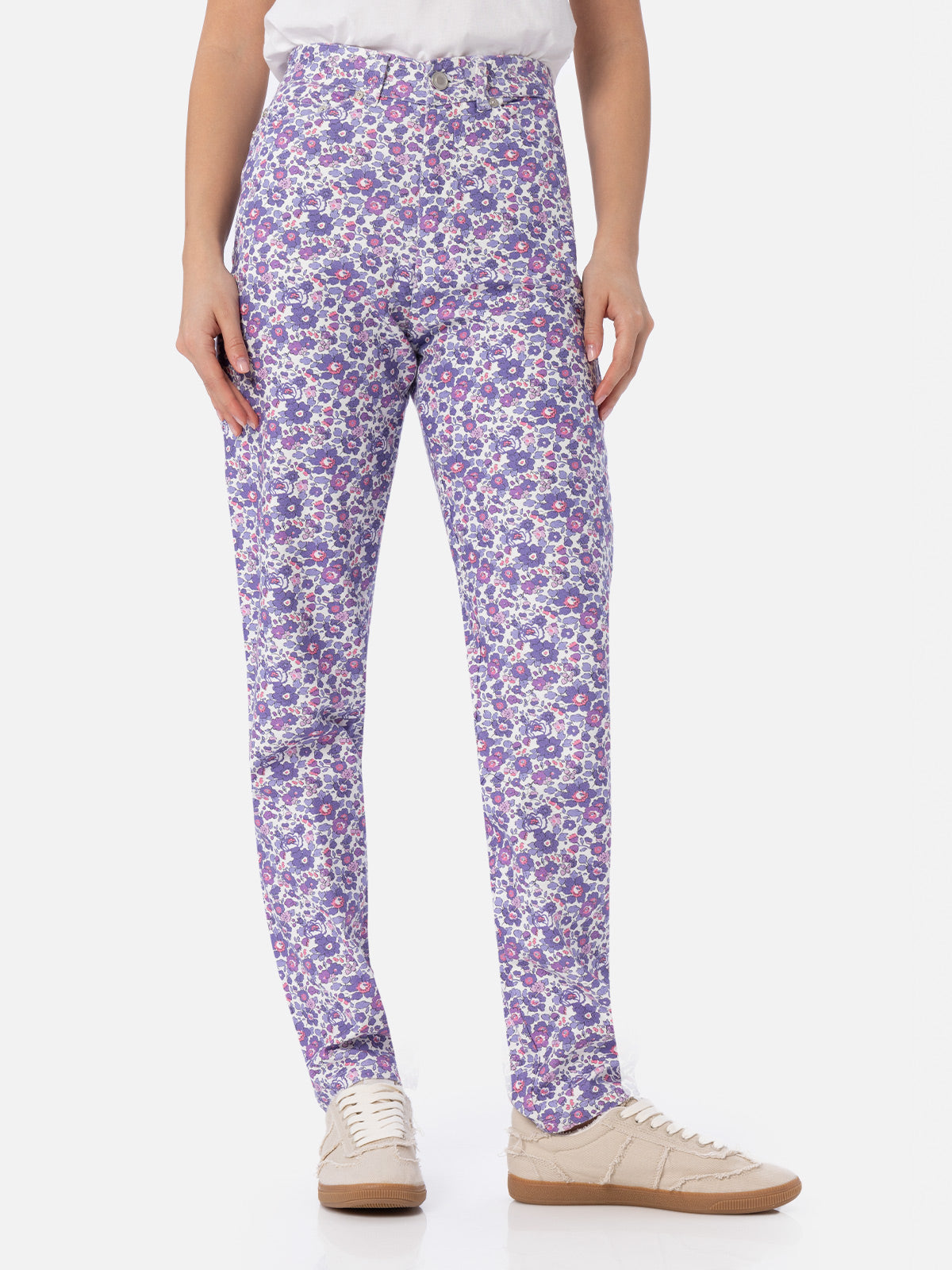 Belleville Betsy Floral Print Denim Jeans | Special Edition Lilac Pant
