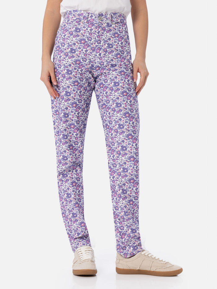 Belleville Betsy Floral Print Denim Jeans | Special Edition Lilac Pant