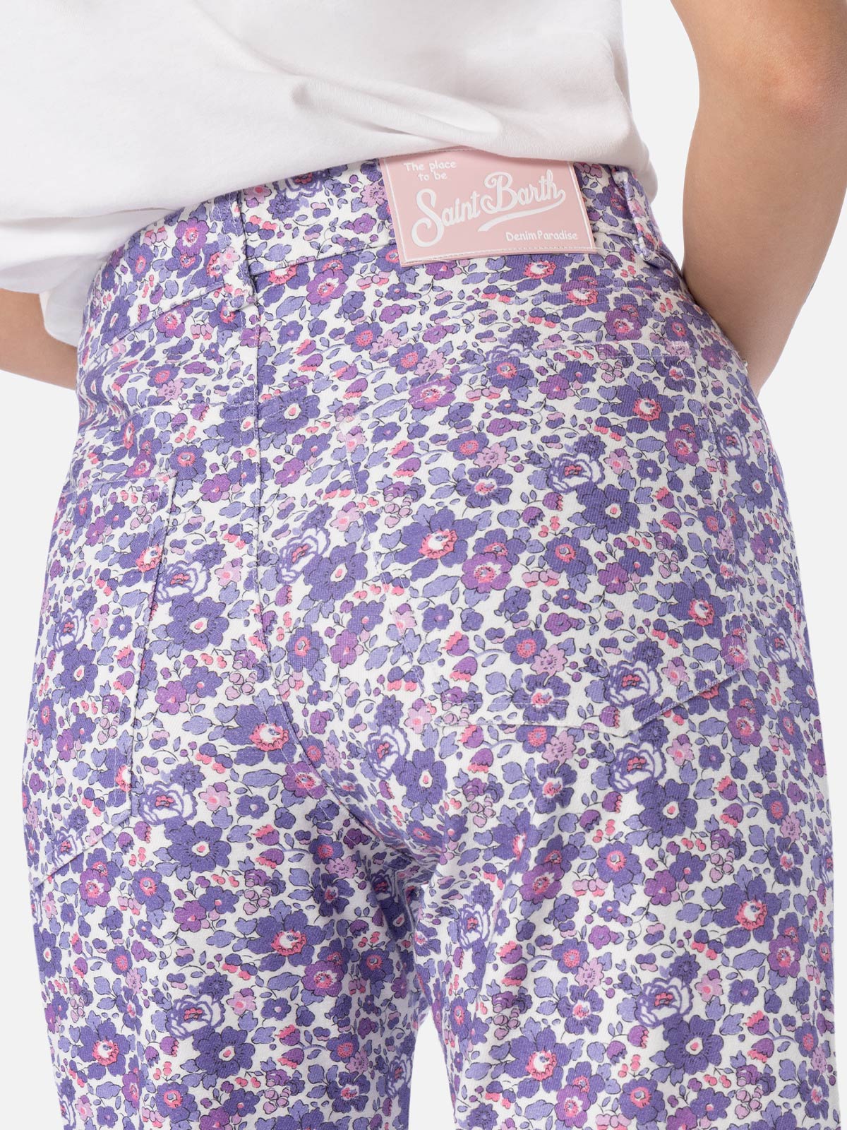Belleville Betsy Floral Print Denim Jeans | Special Edition Lilac Pant