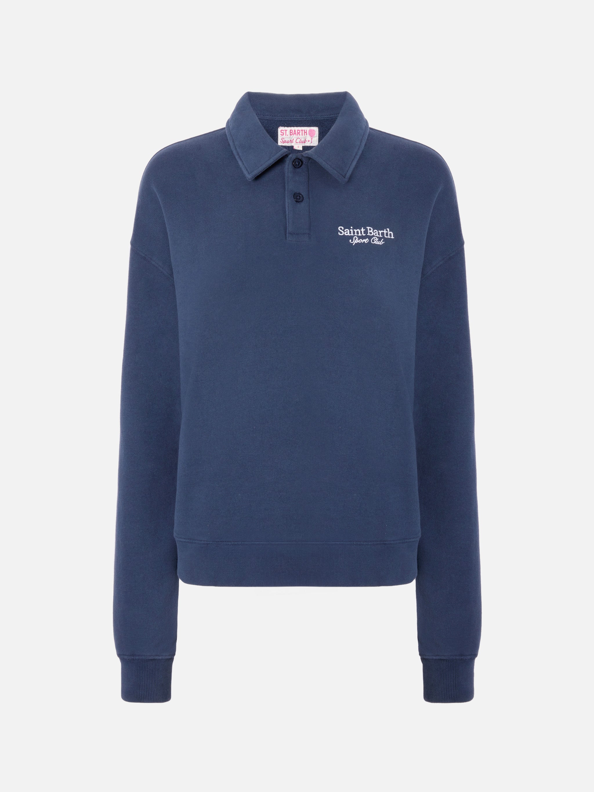 Berenice Sweatshirt Blue With Saint Barth Sport Club Embroidery Polo Shirt