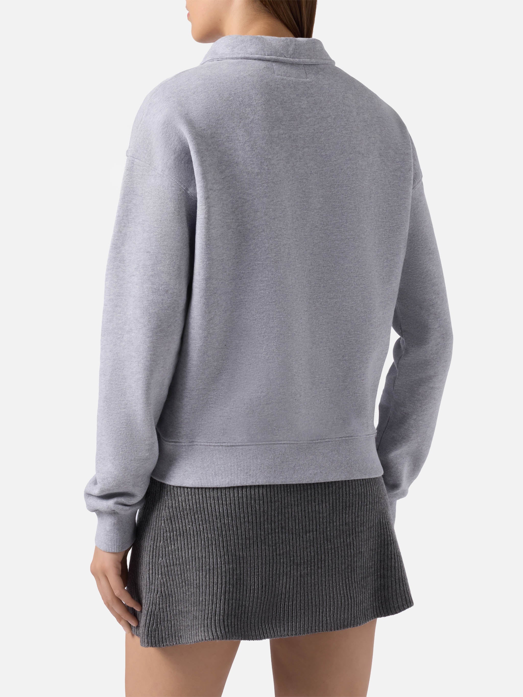 Berenice Sweatshirt Grey Melange With Saint Barth Sport Club Embroidery Polo Shirt