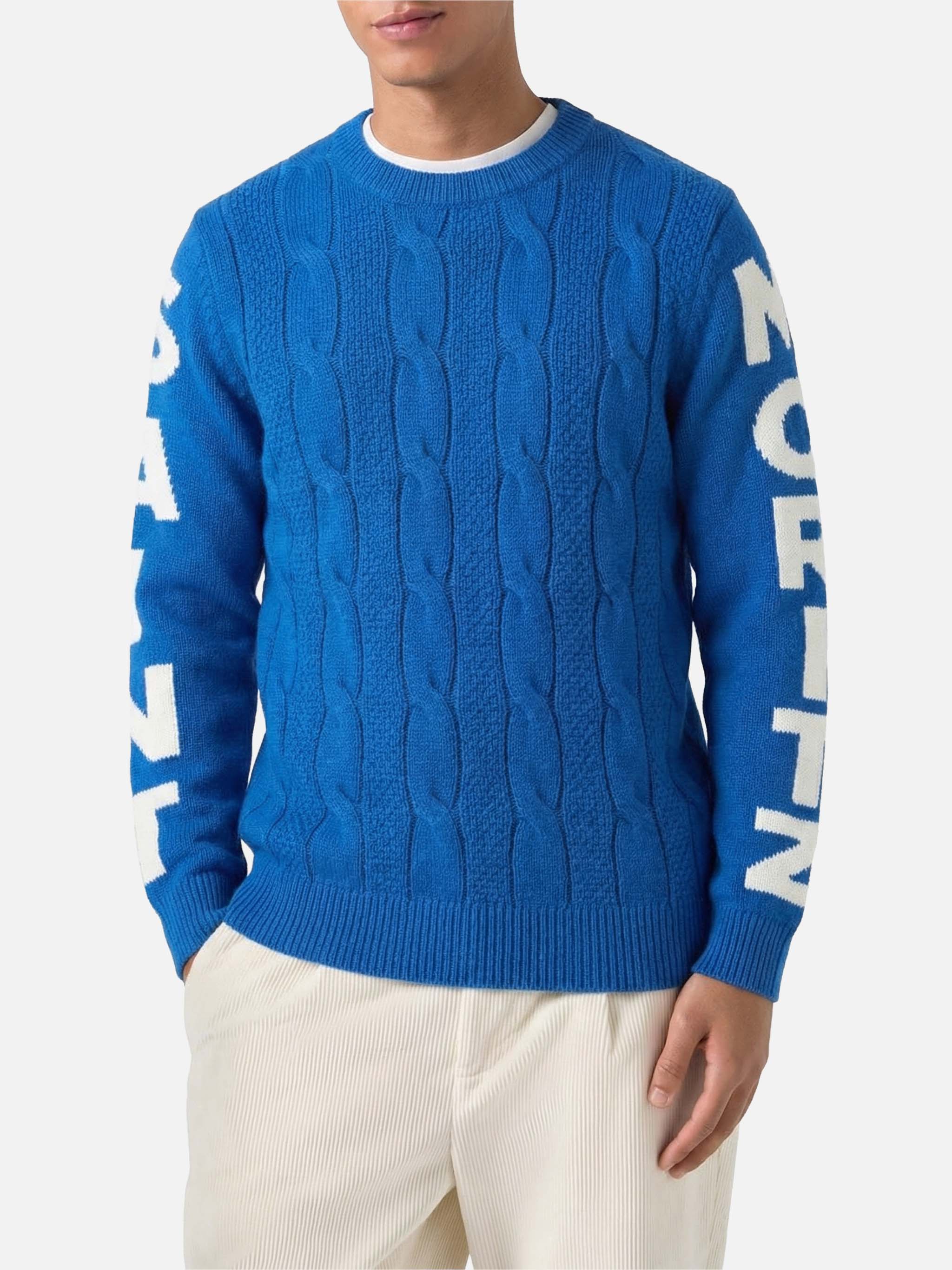 Bluette Cable Knit Crewneck Bergen Sky