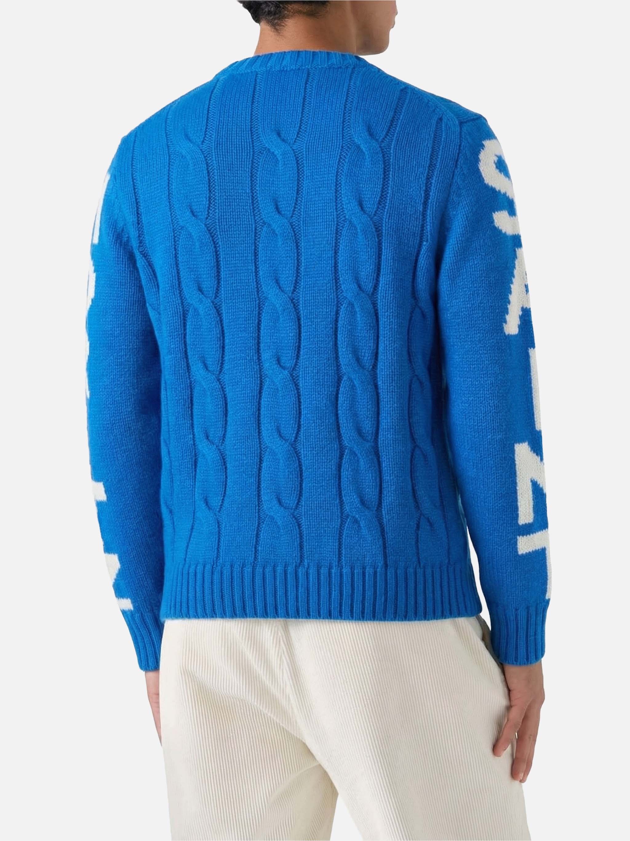 Bluette Cable Knit Crewneck Bergen Sky