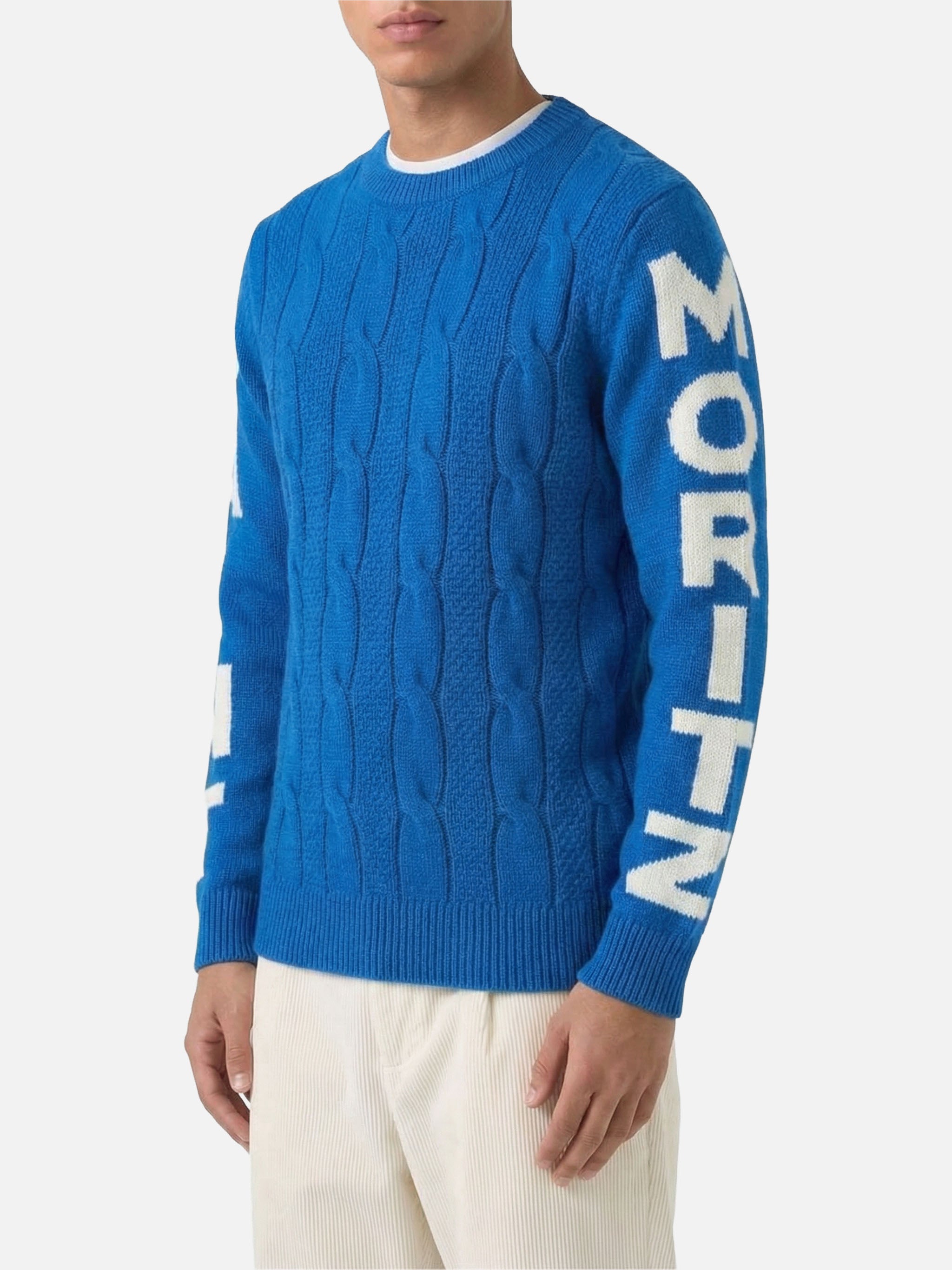 Bluette Cable Knit Crewneck Bergen Sky
