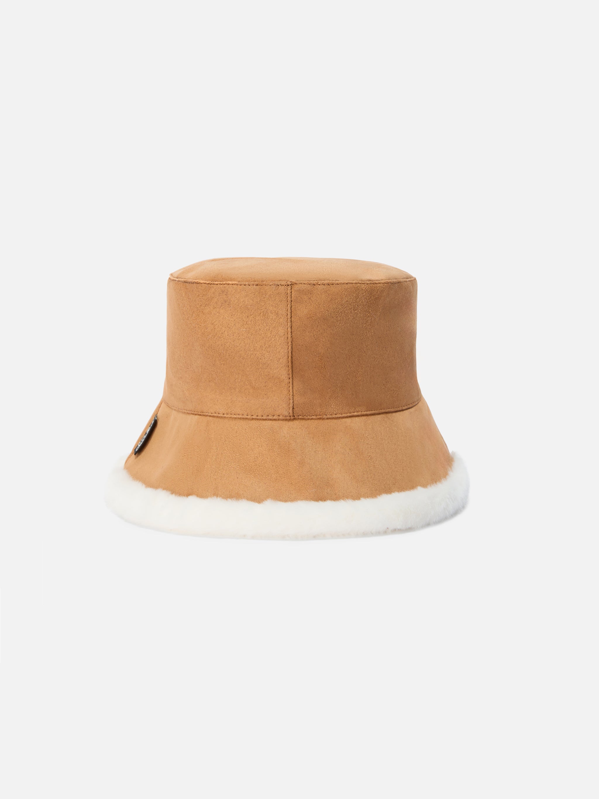 Bucket Hat Double Suede Fur, Reversible Brown