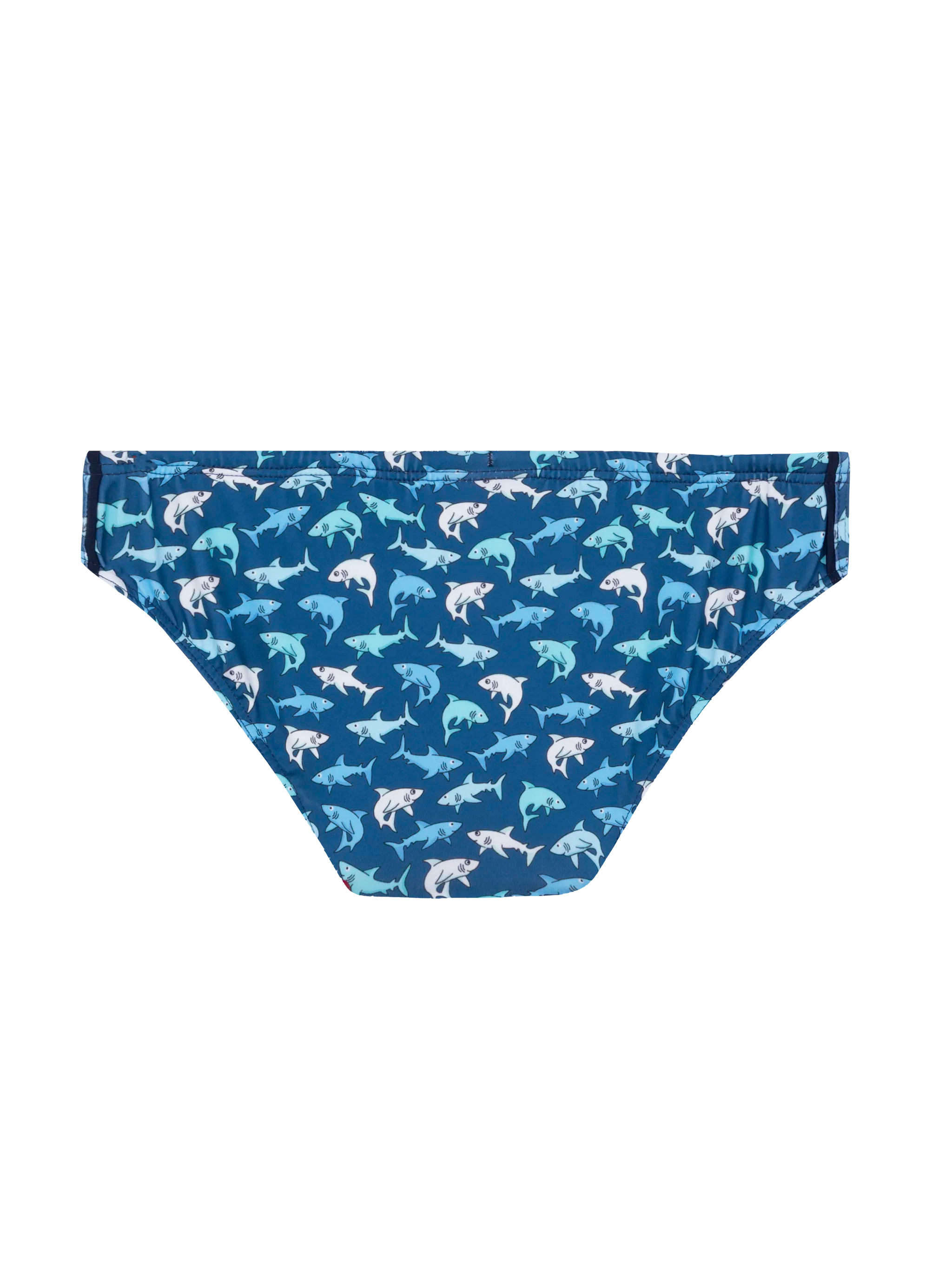 Boy Swim Briefs Billy With Shark Print Blue Brief / Slip