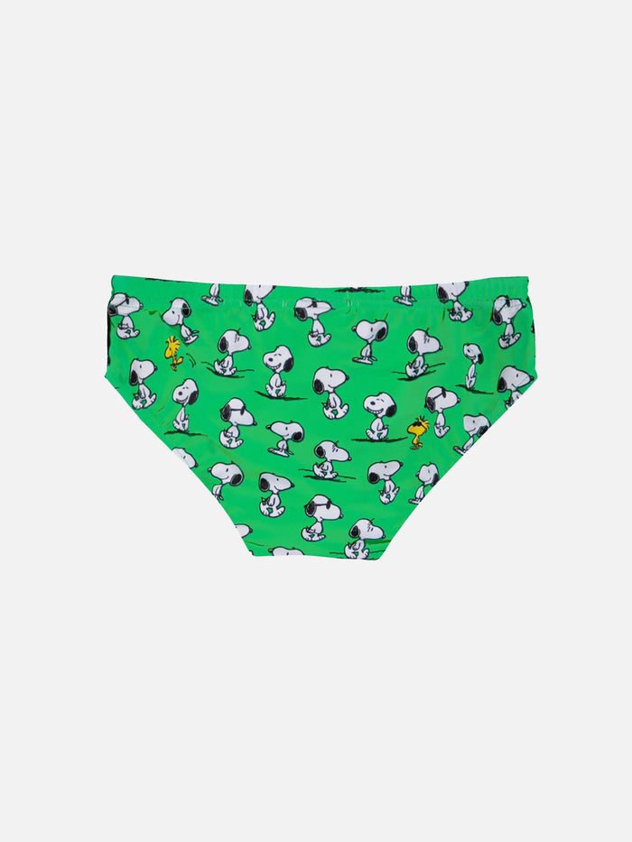Snoopy Print Boy Swim Briefs | - Peanuts™ Special Edition Green Brief / Slip