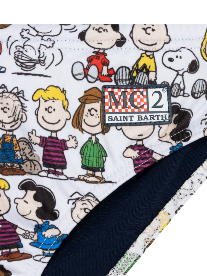 Boy Swim Briefs Billy With Peanuts Team Print | Snoopy Peanuts® Special Edition White Brief / Slip