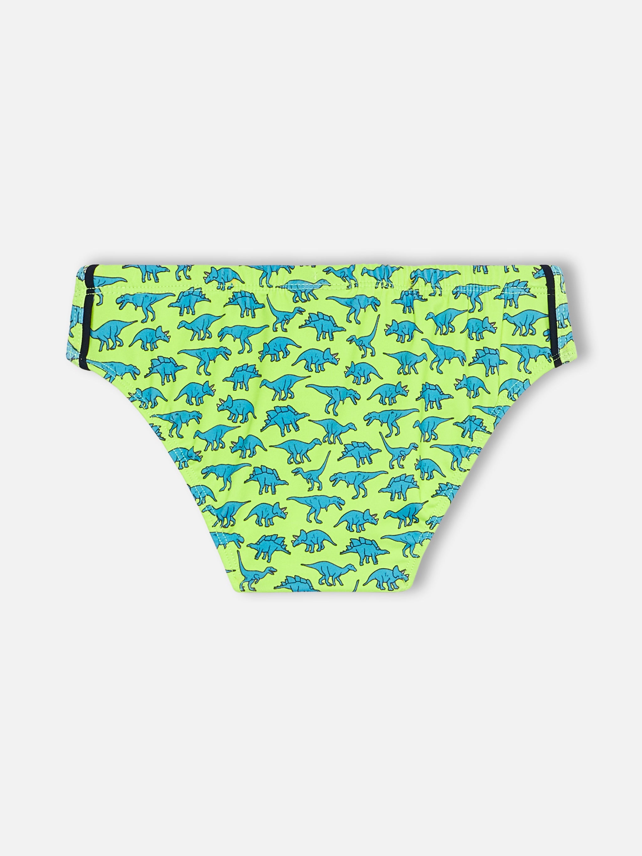 Boy Swim Briefs Billy With Dinosaur Print Yellow Brief / Slip