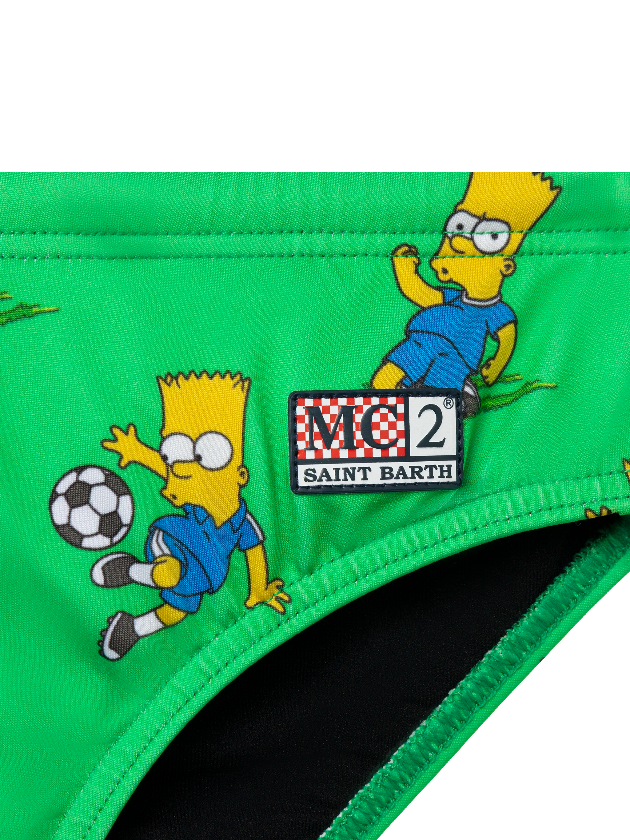 Boy Swim Briefs Billy With Bart Simpson Footlball Player Print | The Special Edition Green Brief / Slip