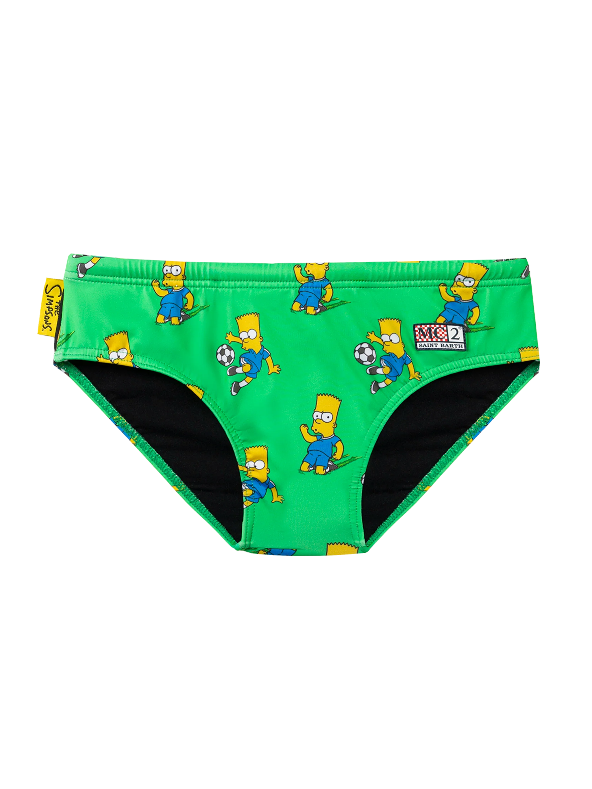 Boy Swim Briefs Billy With Bart Simpson Footlball Player Print | The Special Edition Green Brief / Slip