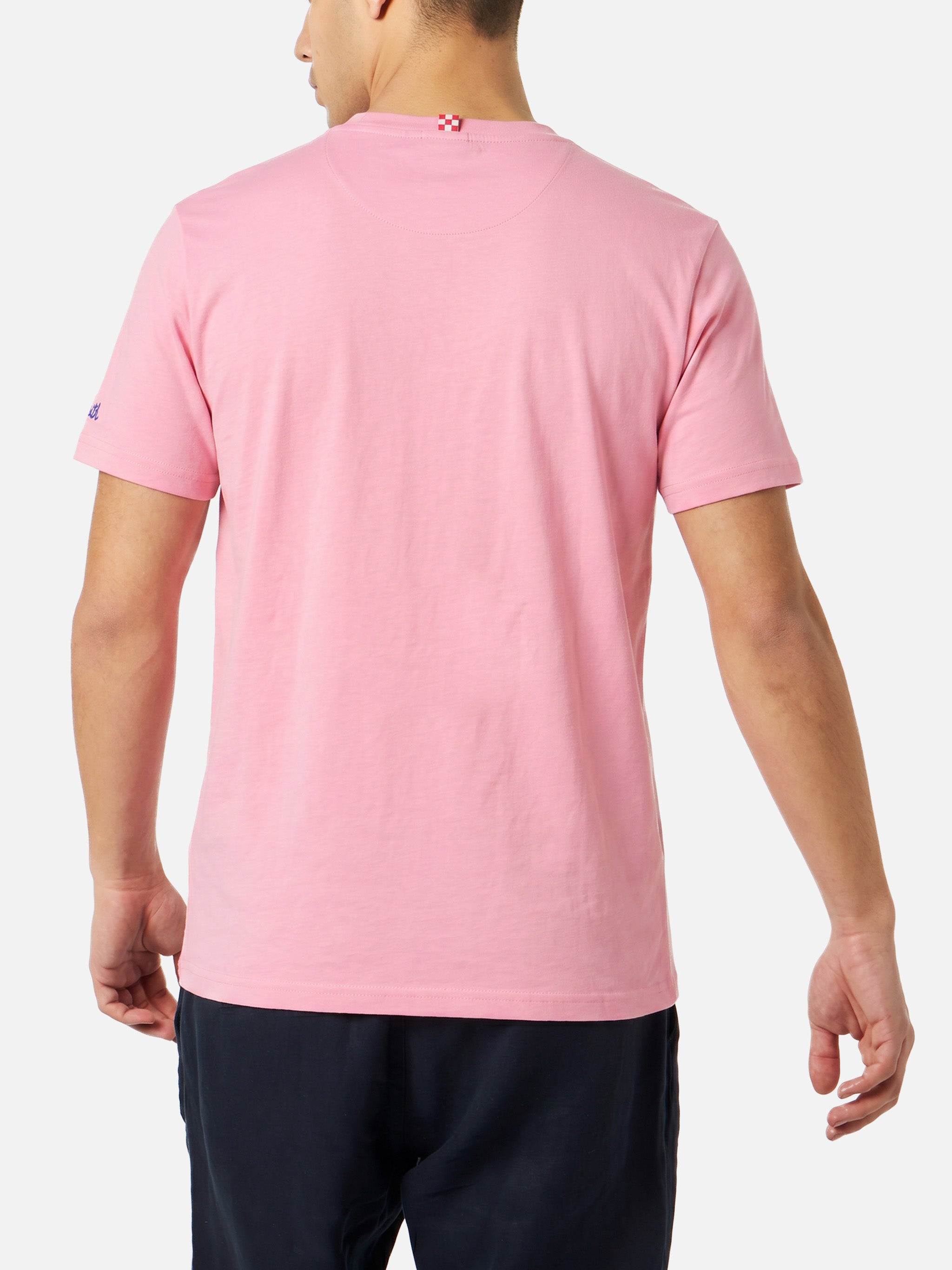 Pink Cotton T-Shirt Blanche With Lodola Printed Pocket | Special Edition
