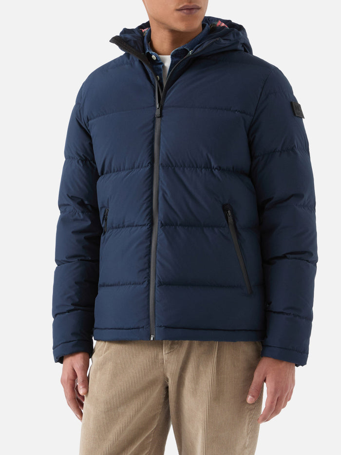 Hooded Down Padded Jacket Snoopy Print | Peanuts Special Edition Blue