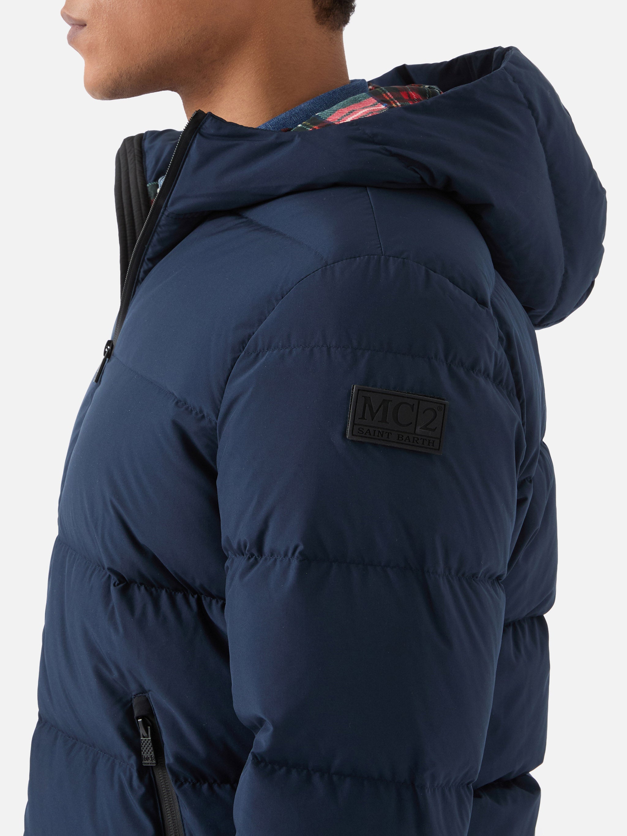 Hooded Down Padded Jacket Snoopy Print | Peanuts Special Edition Blue