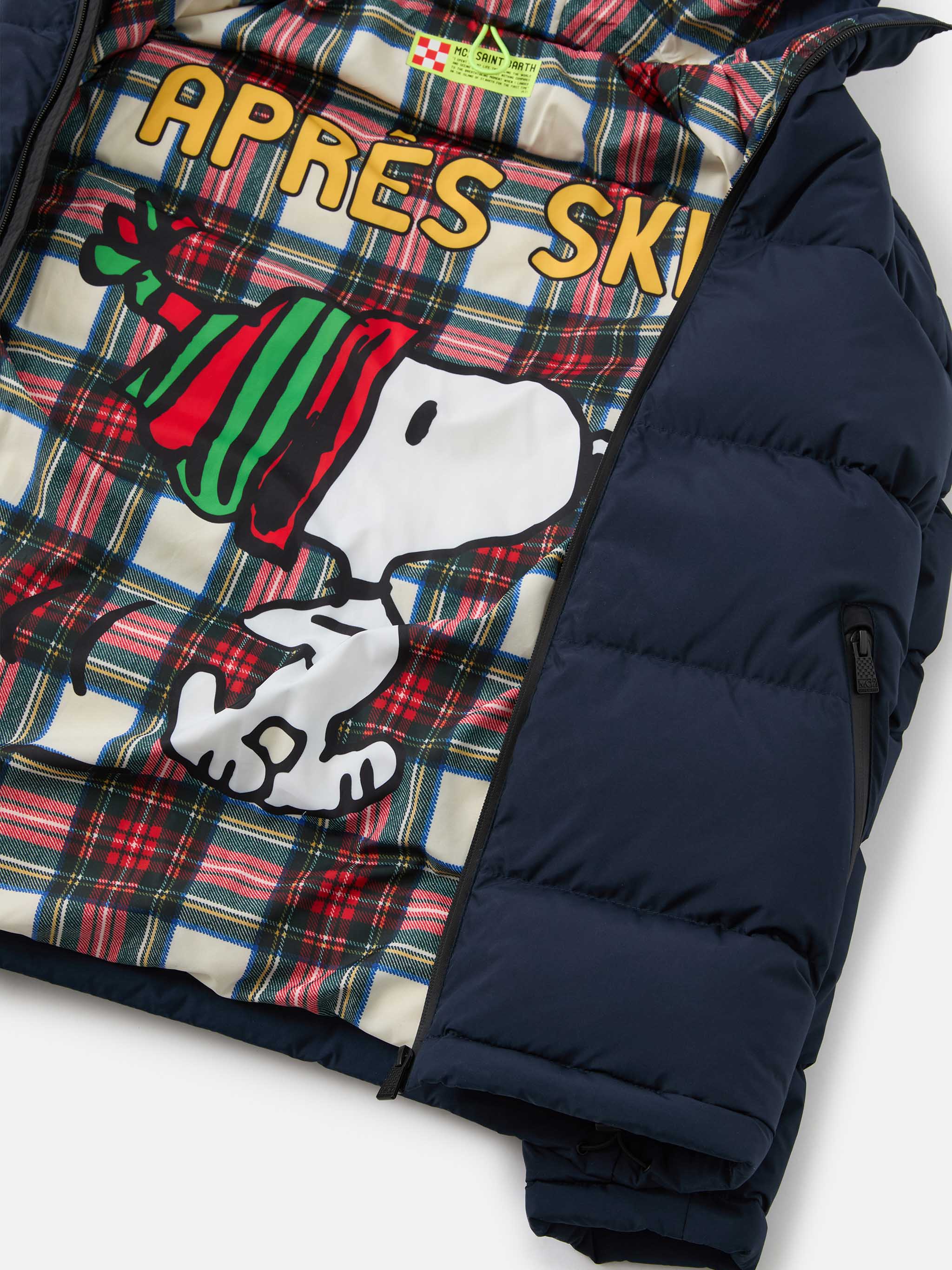 Hooded Down Padded Jacket Snoopy Print | Peanuts Special Edition Blue