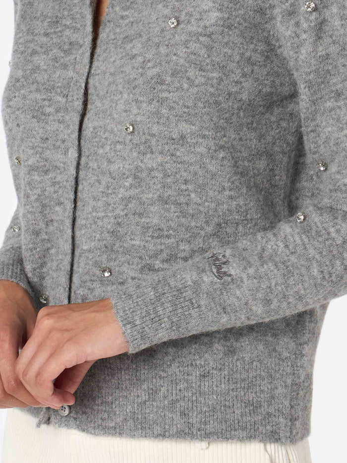 Bellamy Grey Cardigan With Rhinestones