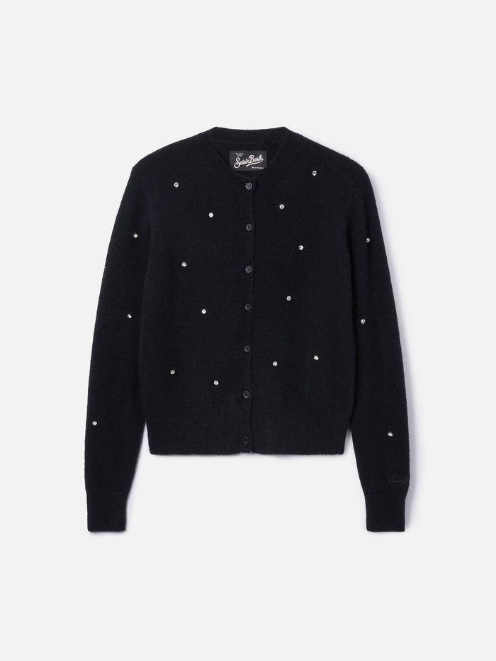 Black Bellamy Cardigan With Rhinestones