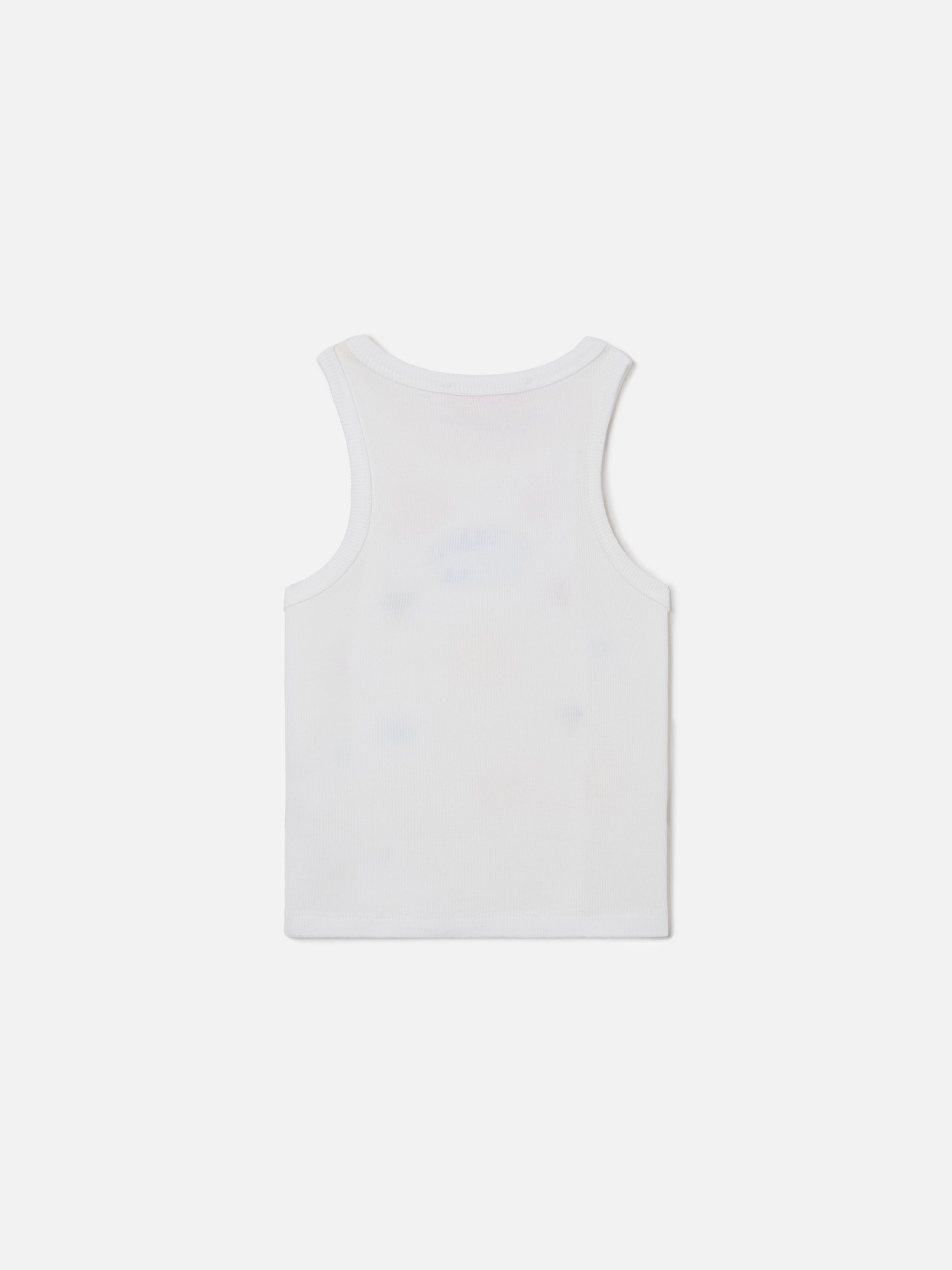 Blue Jr Tank-Top White Stretch Cotton With Multicolor Embroidery Top_apparel