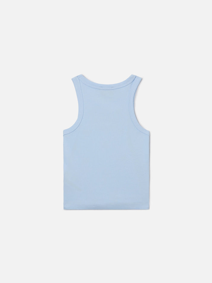 Blue Jr Tank-Top Light With St. Barth Is Sweet Embroidery And Strawberries Top_apparel