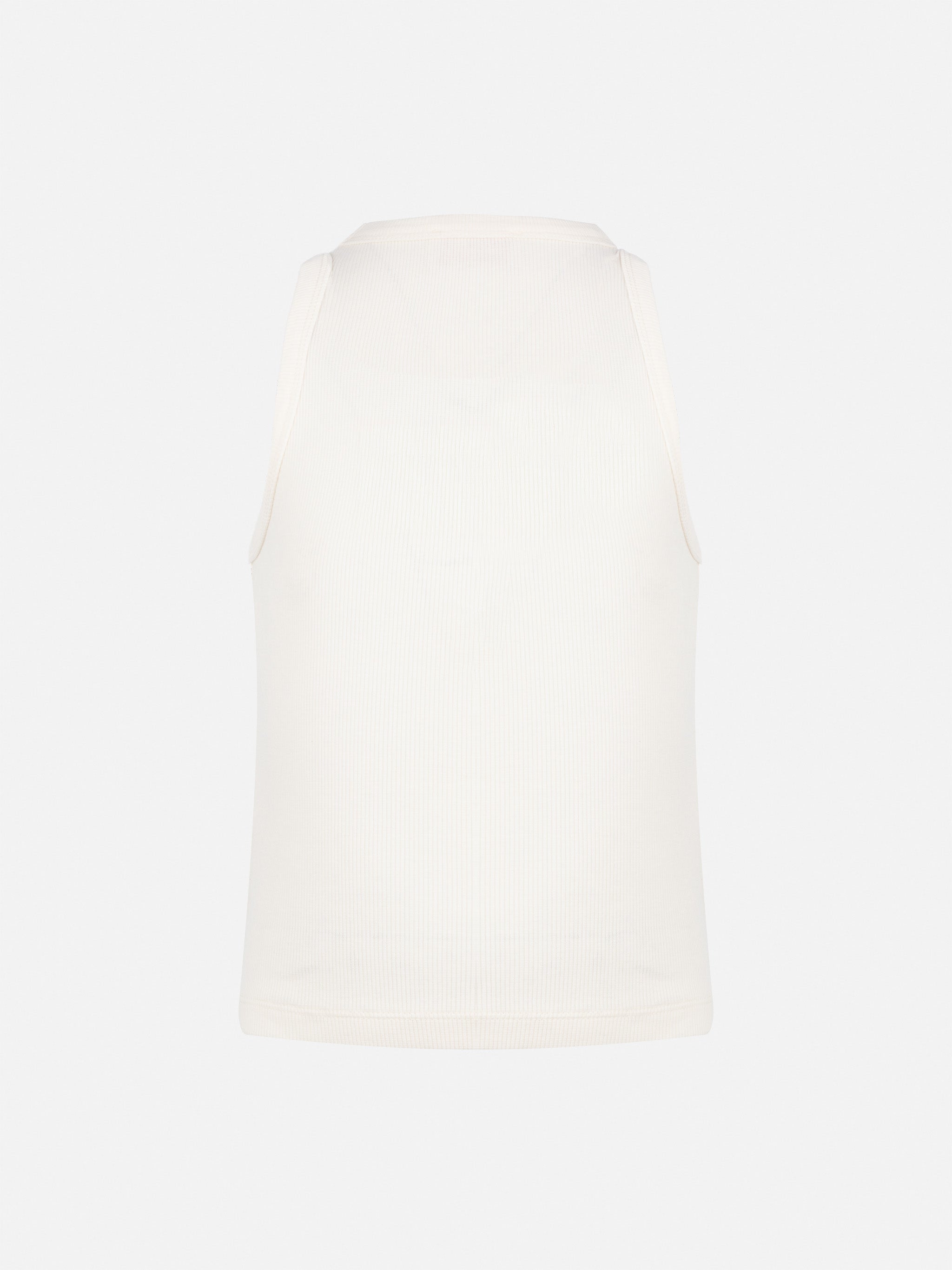 Blue Jr Off-White Rib-Knit Cotton Crop Tank With Embroidery Top_apparel