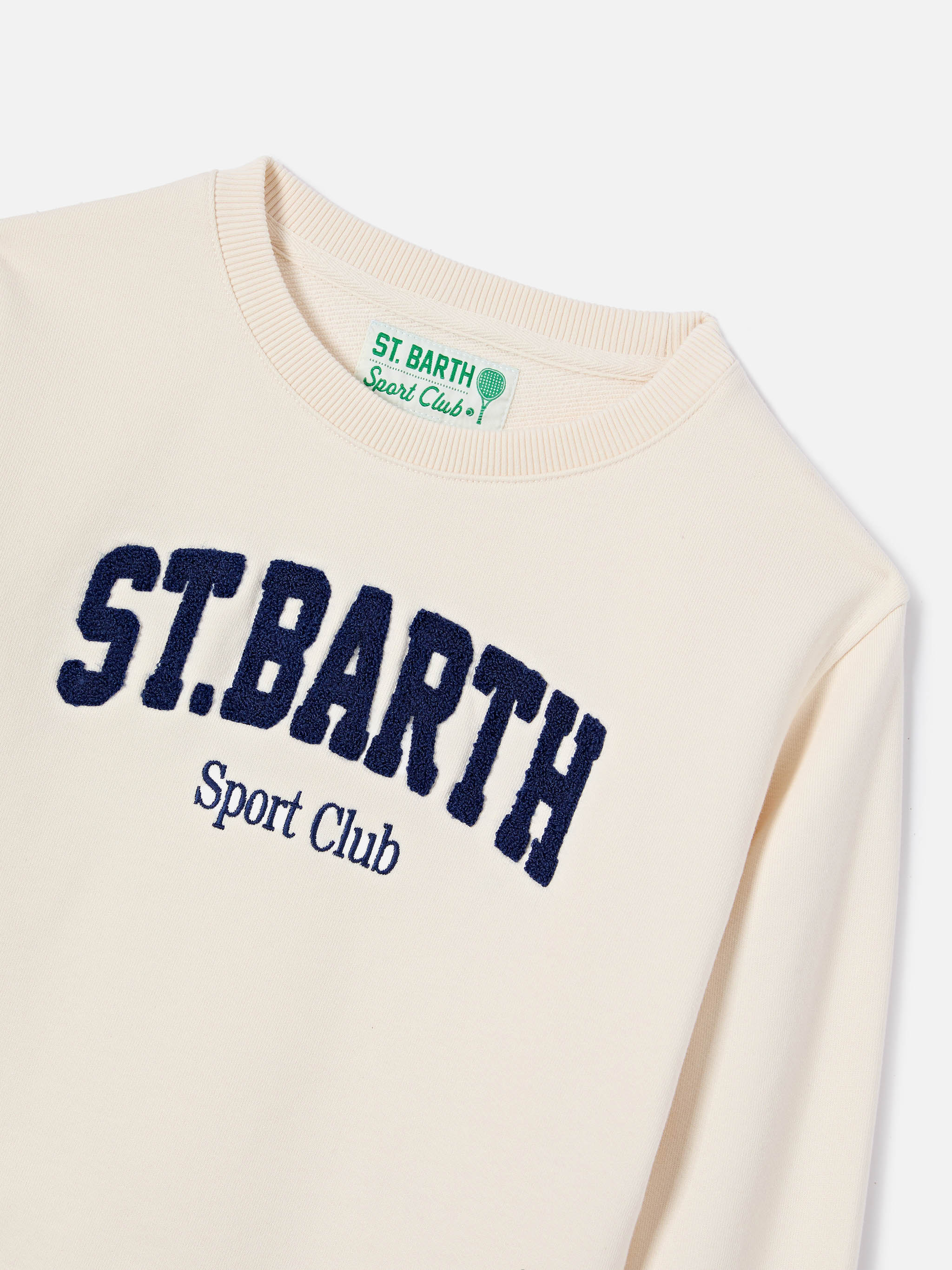 Cream Bobby Sweatshirt With Sport Club Embroidery White