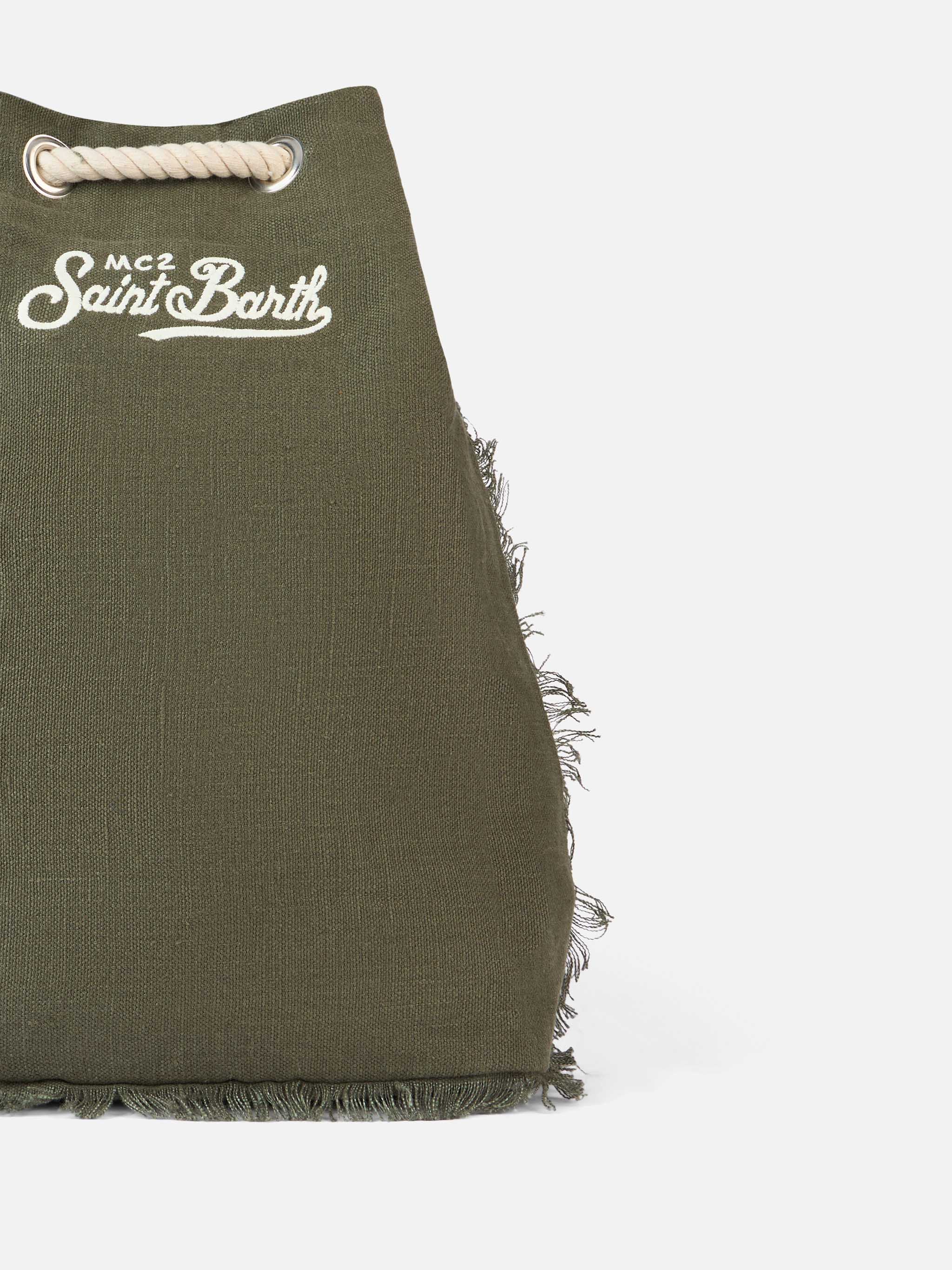 Green Boat Linen Backpack