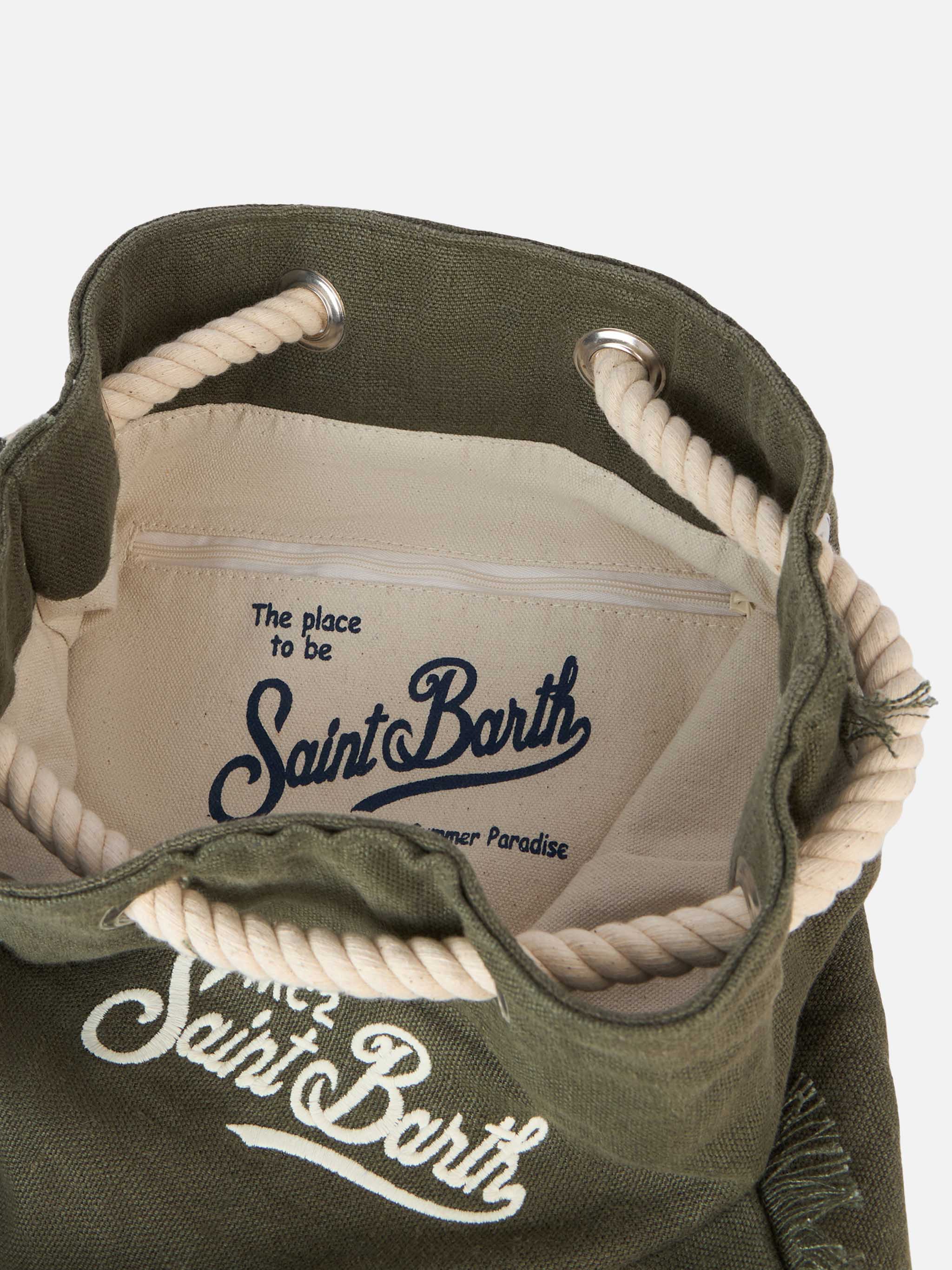 Green Boat Linen Backpack