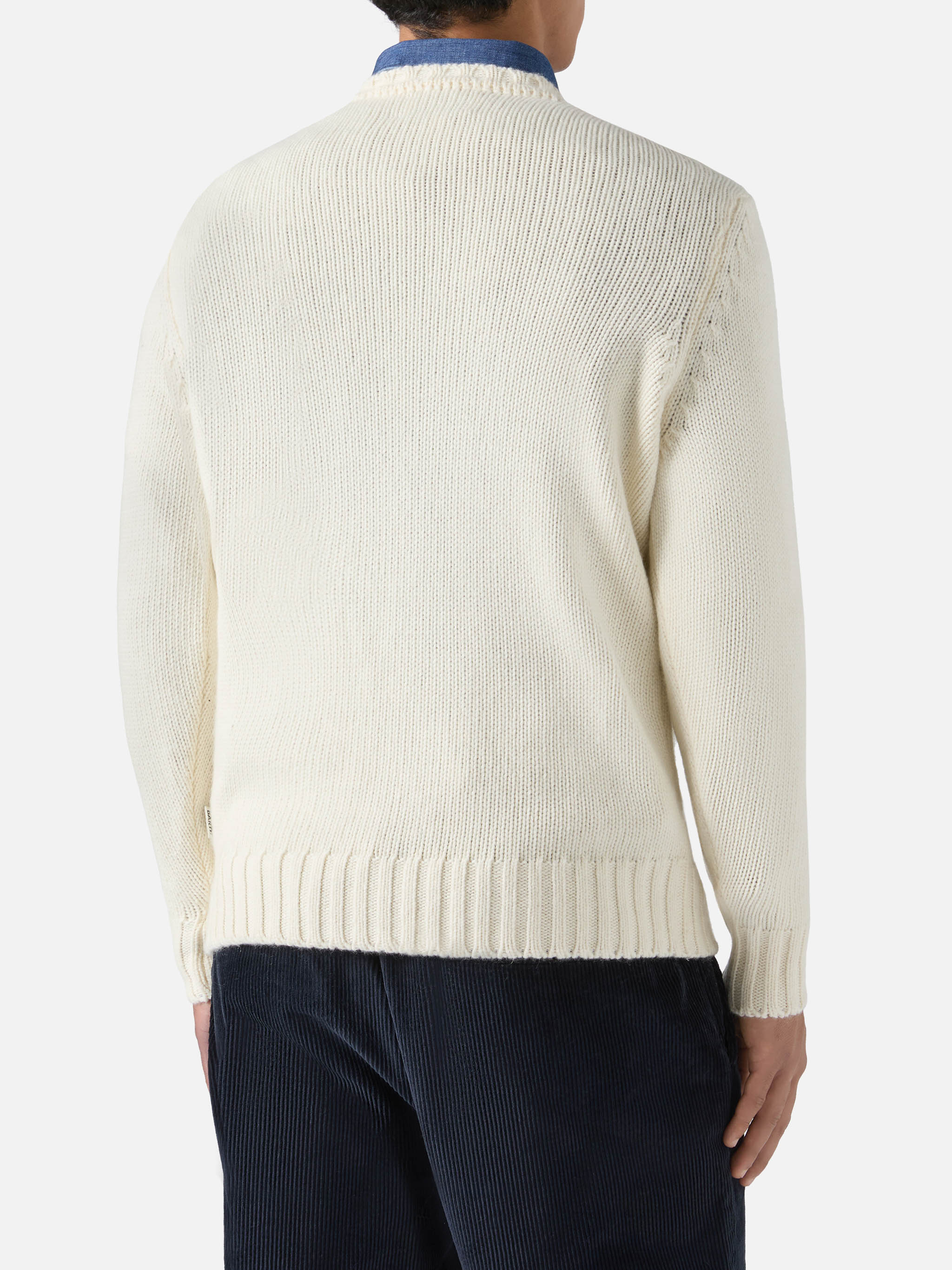White Crewneck Bombardino With Summer Dreamers Jacquard __single__ Knitwear