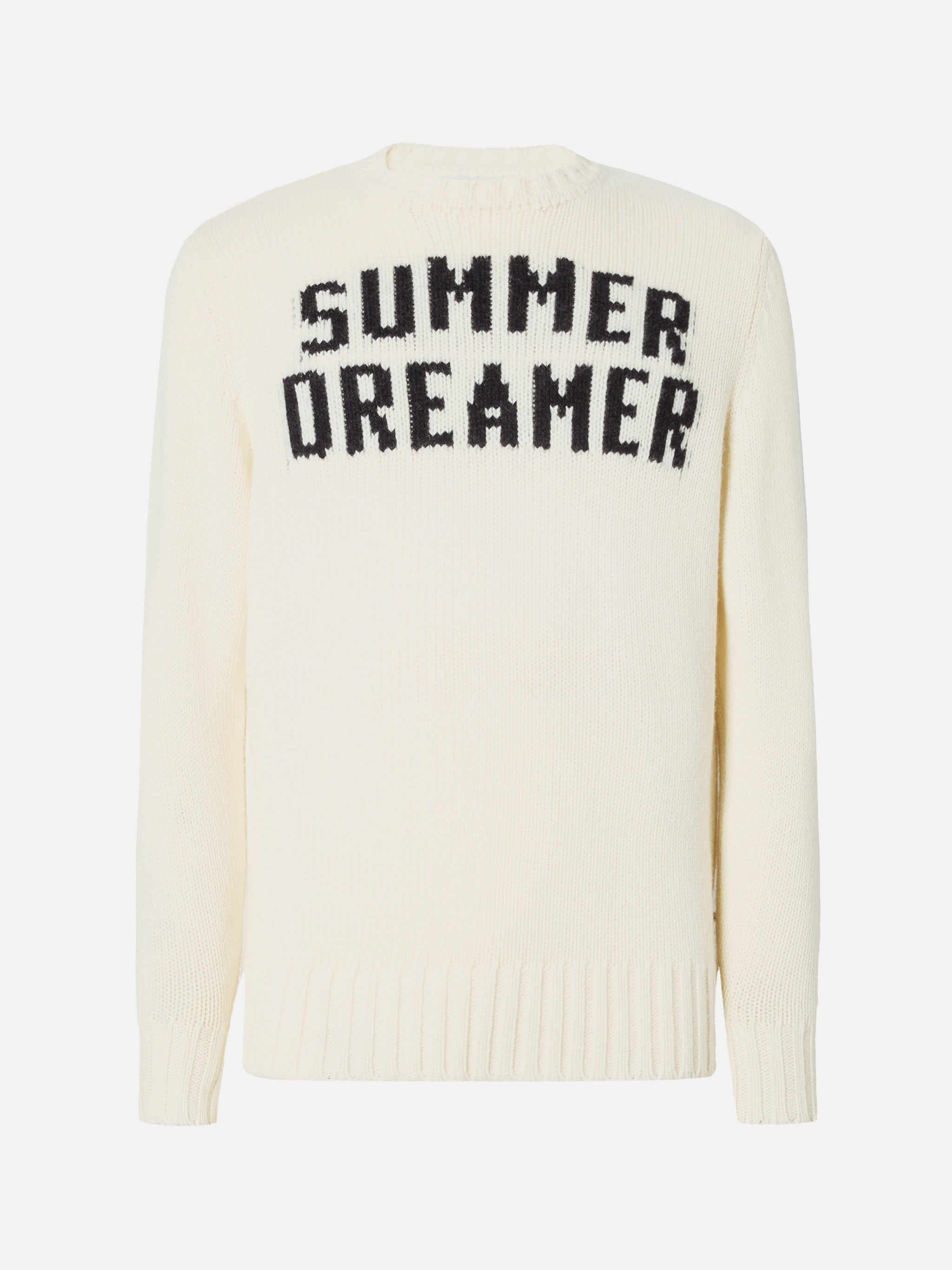 White Crewneck Bombardino With Summer Dreamers Jacquard __single__ Knitwear