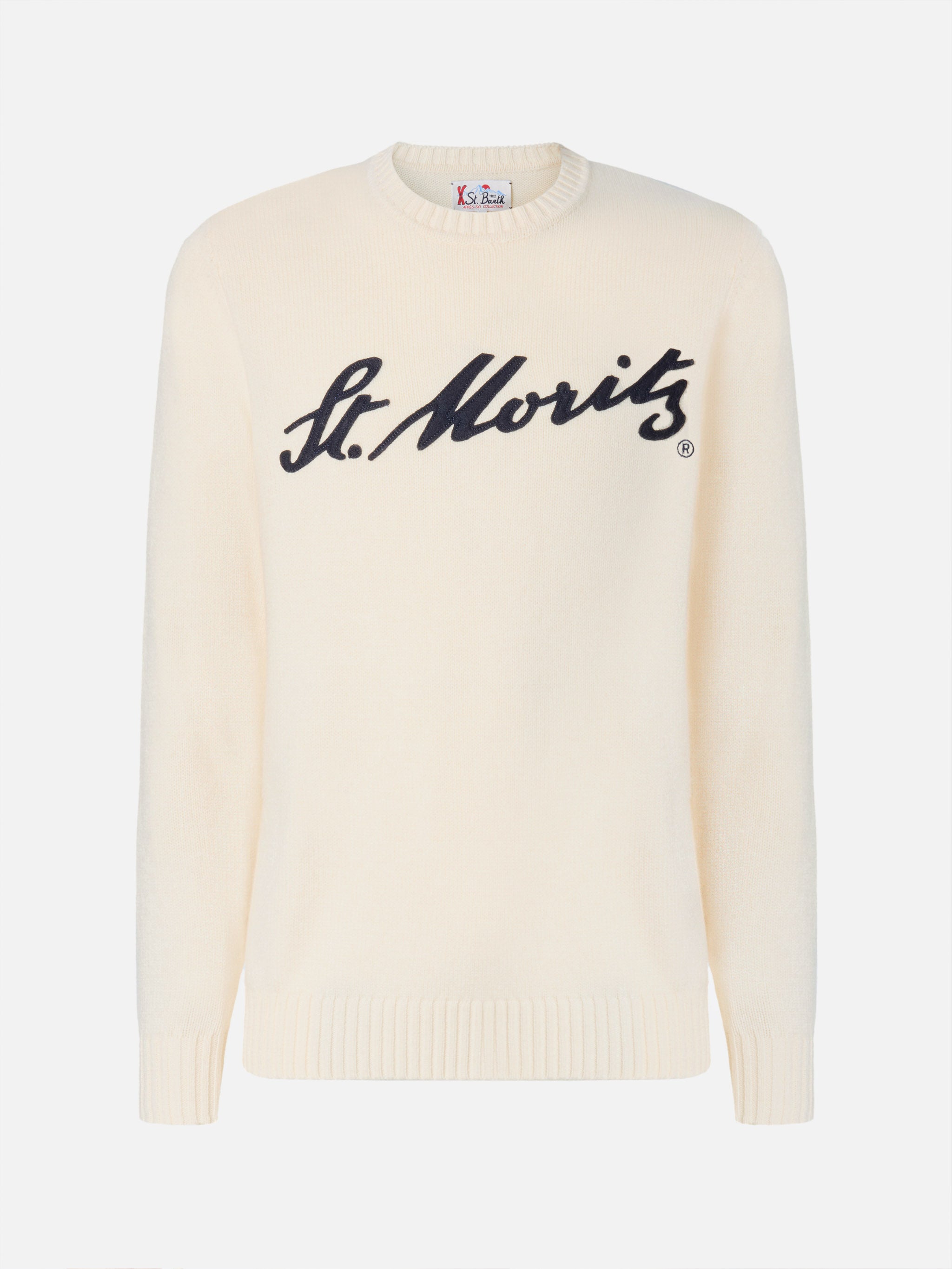White Bombardino Light Sweater With St. Moritz Jacquard | Top Of The World Special Edition