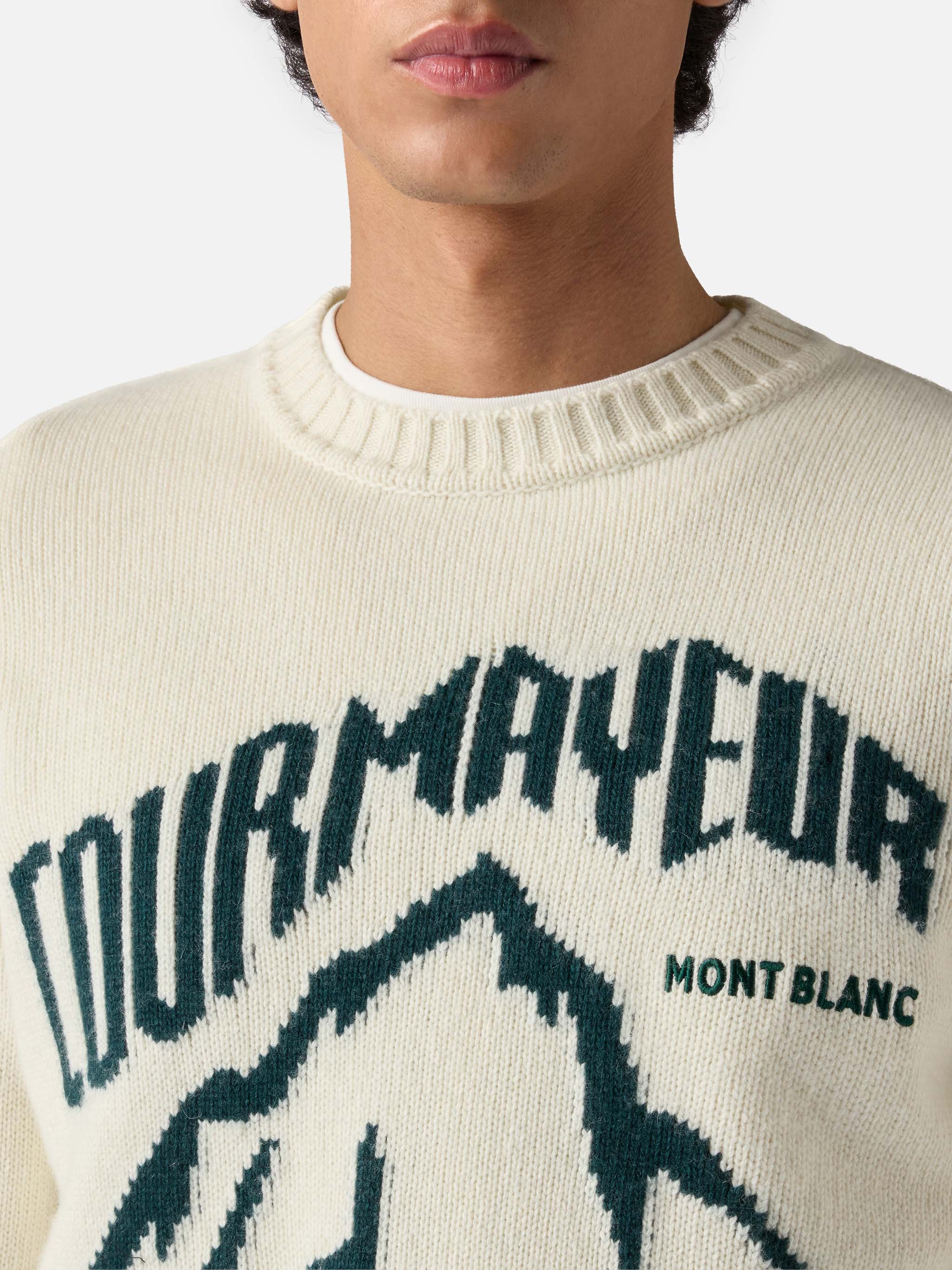 White Bombardino Light Sweater With Courmayeur Jacquard | Special Edition