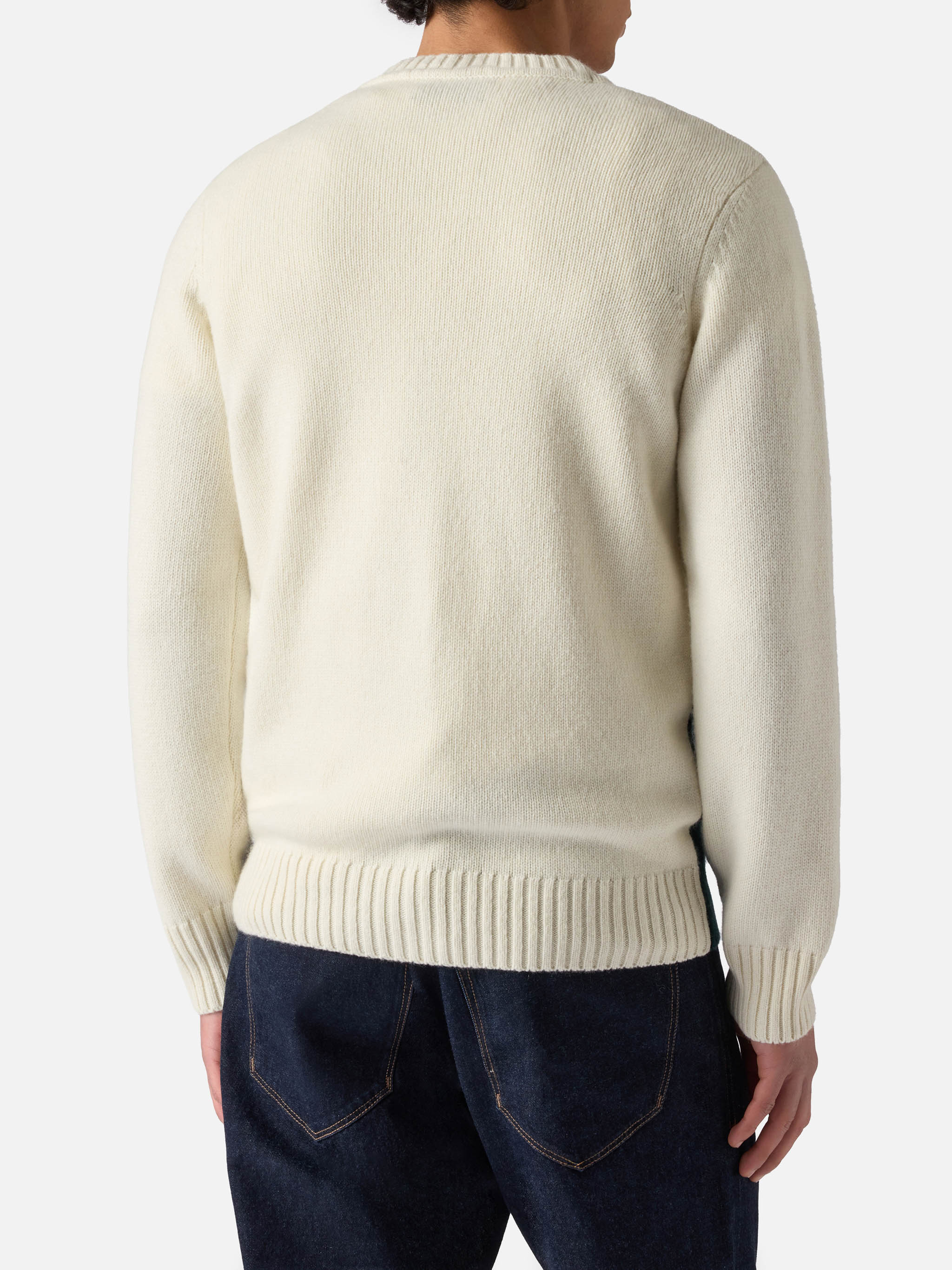White Bombardino Light Sweater With Courmayeur Jacquard | Special Edition