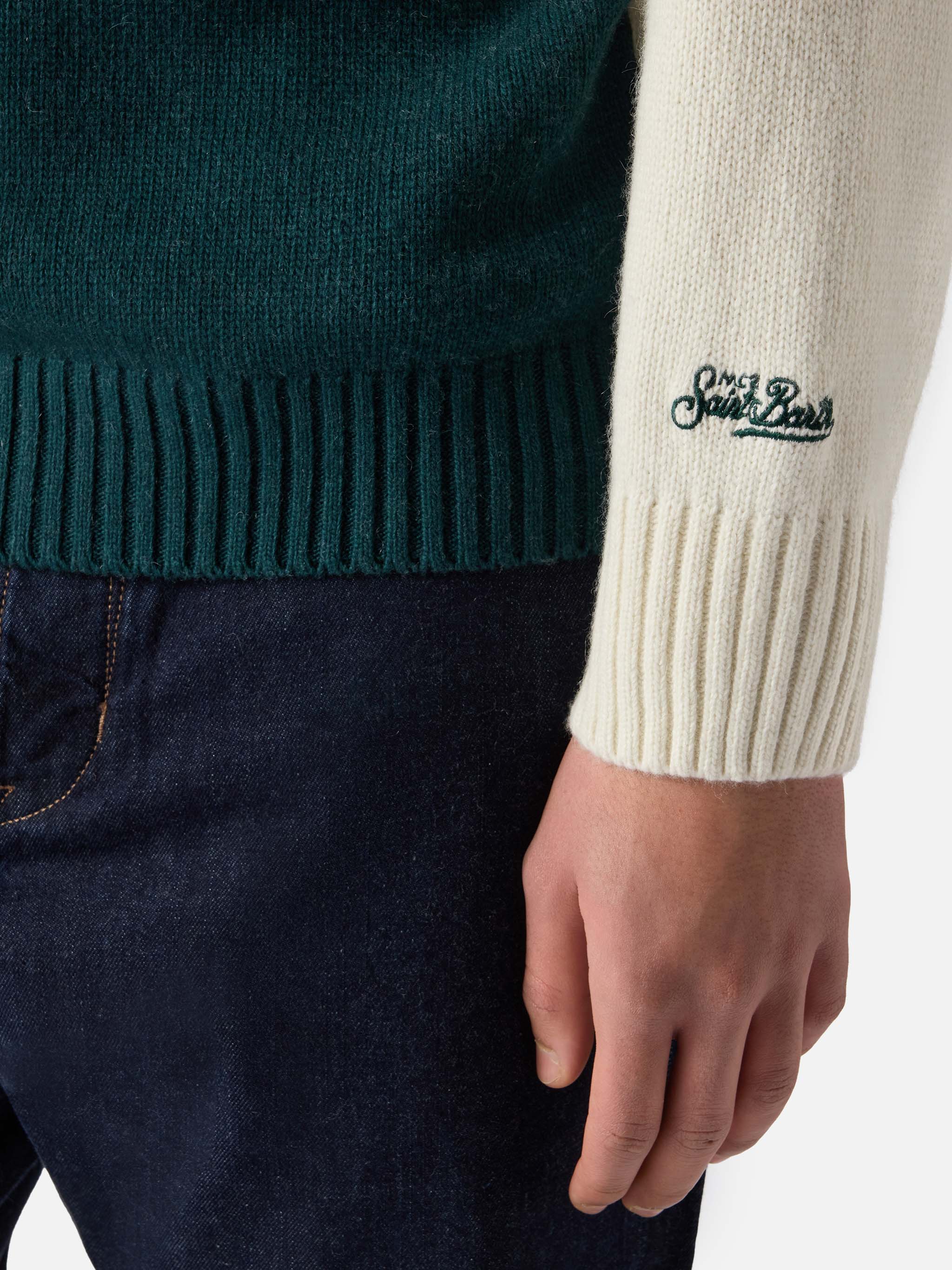 White Bombardino Light Sweater With Courmayeur Jacquard | Special Edition