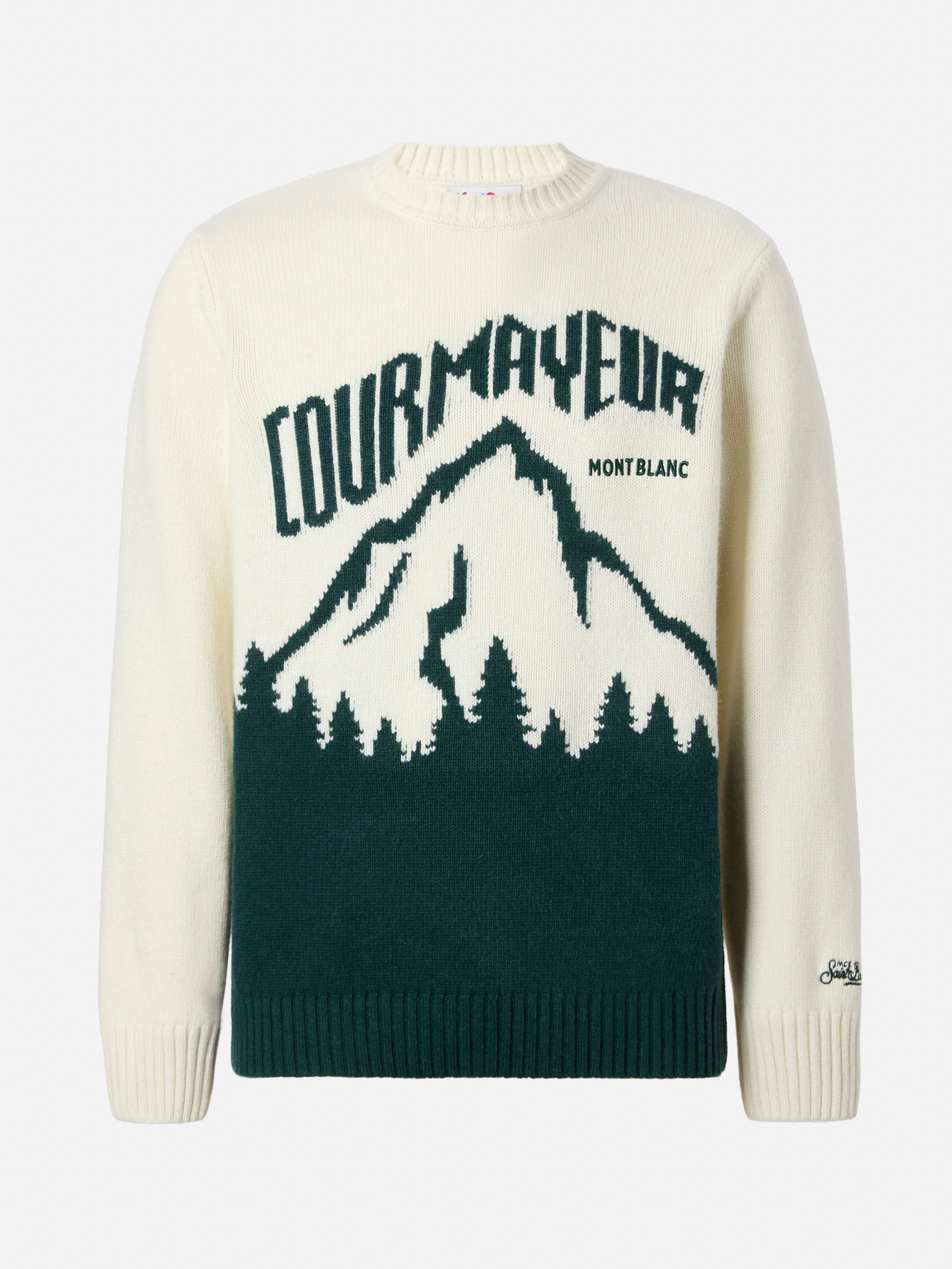 White Bombardino Light Sweater With Courmayeur Jacquard | Special Edition