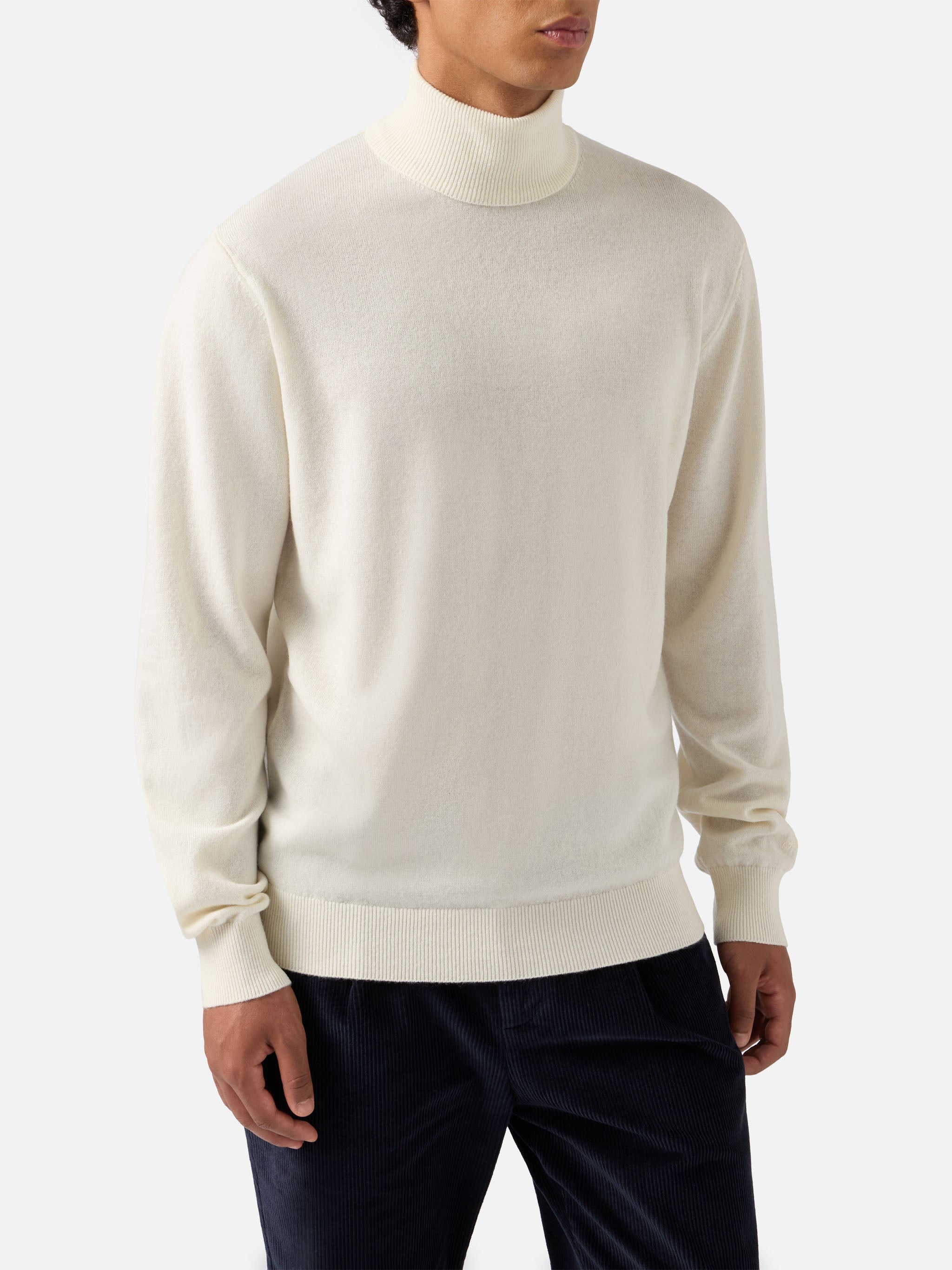 Turtleneck Sweater Bond White Merino Wool And Cashmere